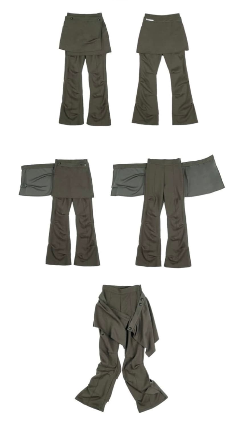 Ojos Wrap Over Tuck Pants Khaki M 상품이미지1