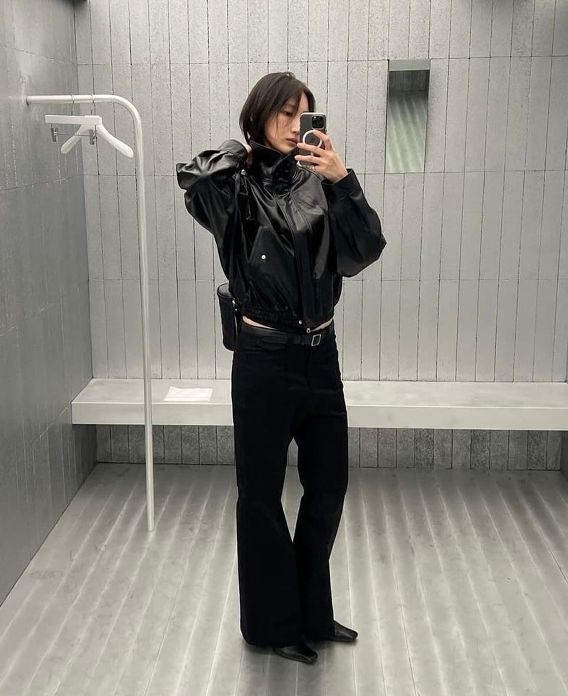 로우클래식 하이넥 레더자켓 m 상품이미지2