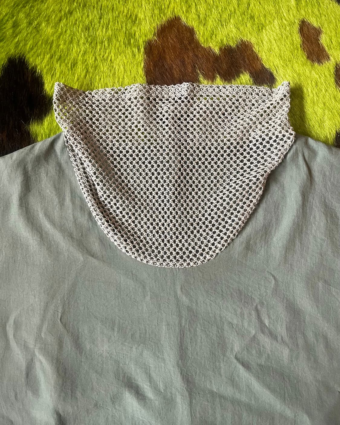 Jpn Vintage Mesh Drape Neck Summer Top 상품이미지5