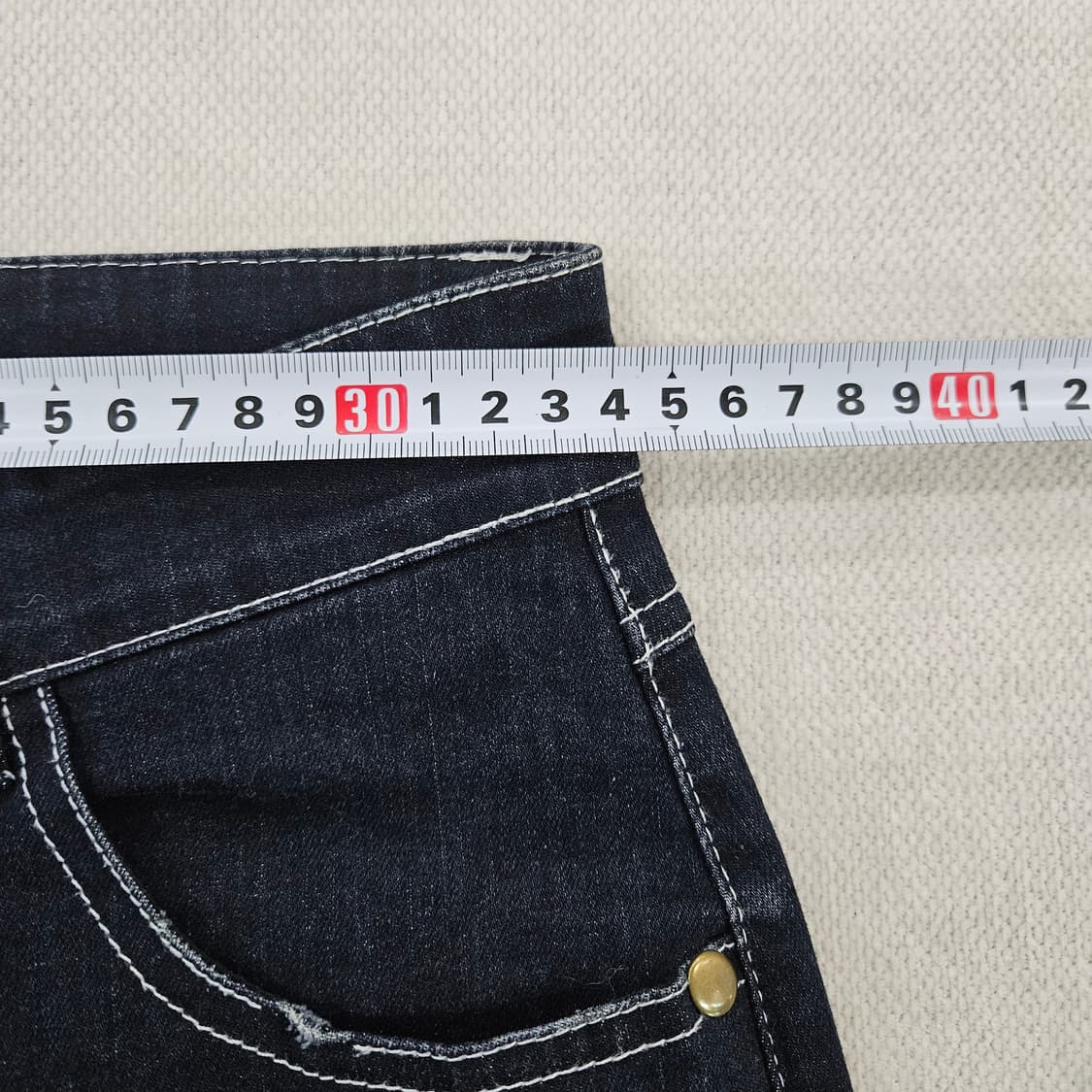 [실측확인] 고급 여성 레이스 플라워자수 데님 팬츠 0120Y2 상품이미지6