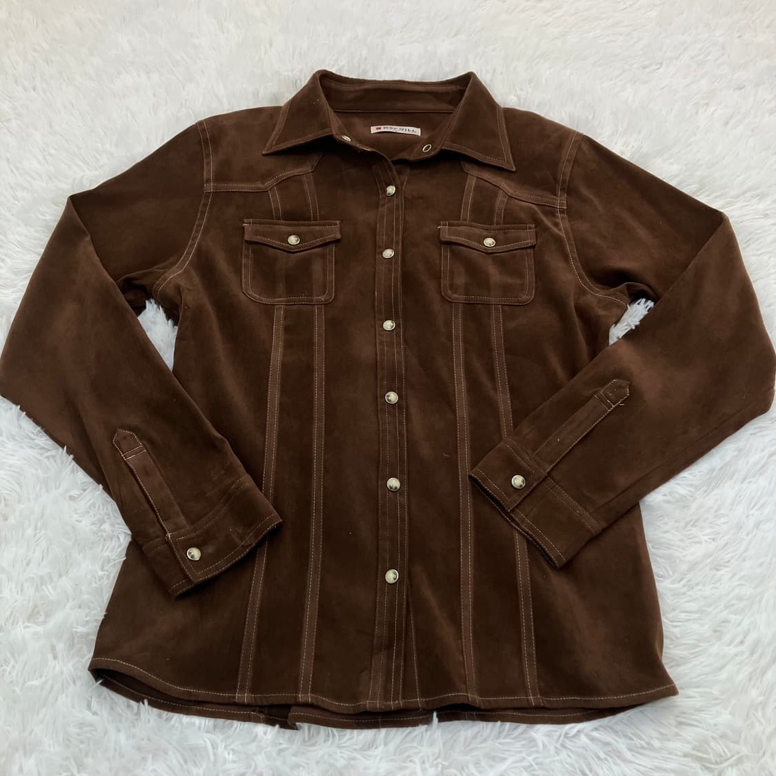 빈티지 카우 웨스턴 브라운 버튼 셔츠 y2k 스트릿 갸루 펑키 일본빈티지 상품이미지1