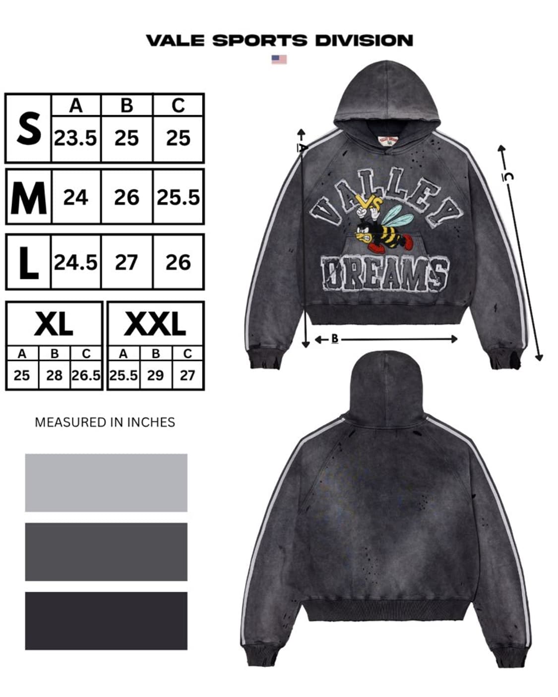 [새상품] Vale Forever 워시드 디스트로이드 후드티  상품이미지3