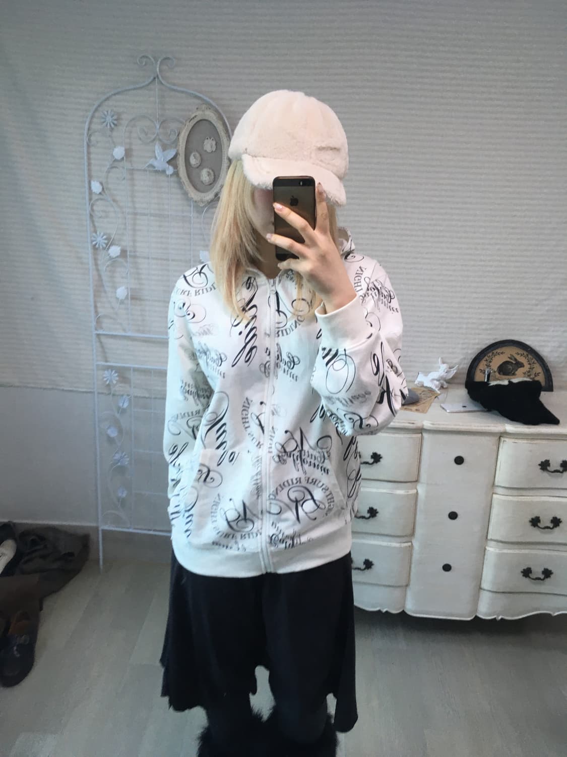 jpn vintage y2k ivory hood zipup 상품이미지1