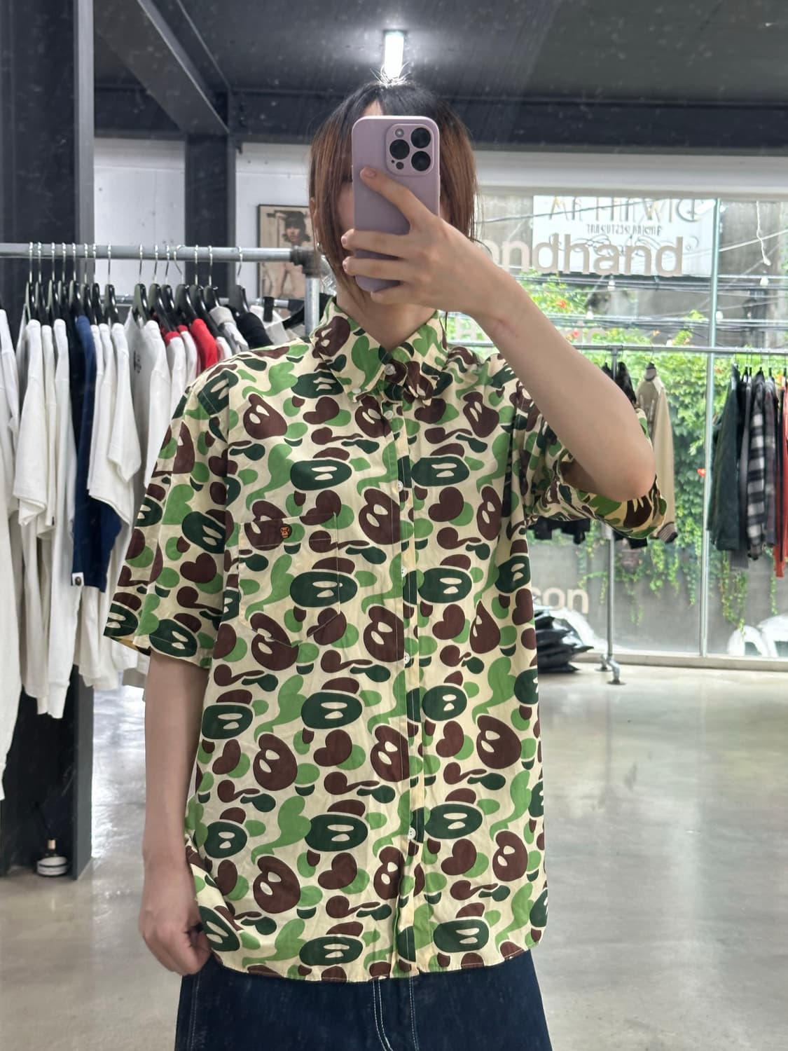 베이프 오픈카라 반팔셔츠 상품이미지1
