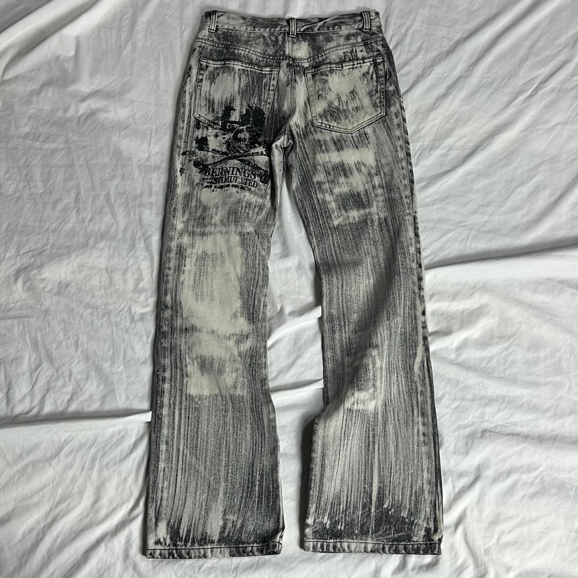 [BERNINGS-SHO] 버닝쇼 펑크 워싱 그래피티 데님팬츠 상품이미지2