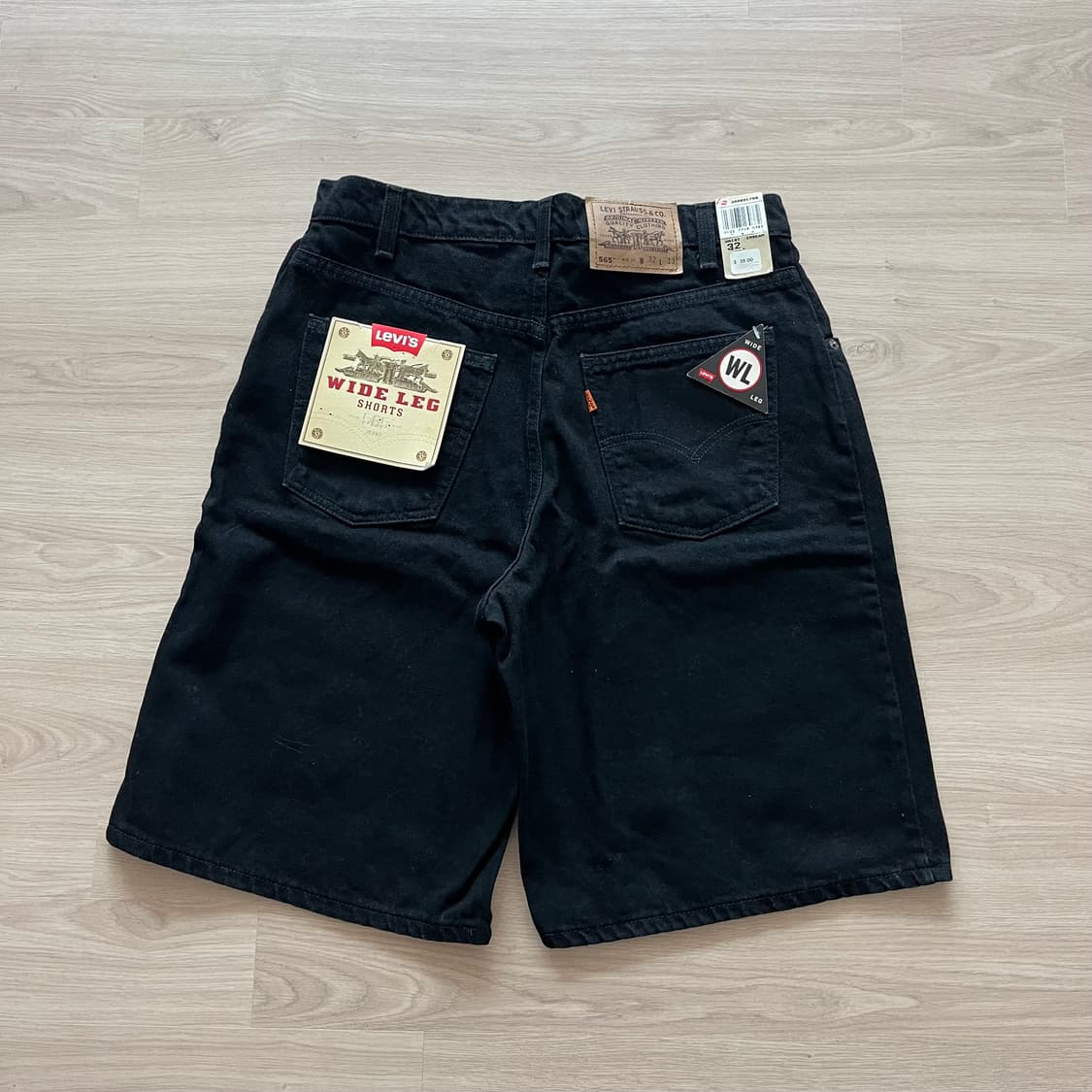 [32] 90s 빈티지 리바이스 565 쇼츠 블랙 데드스탁 상품이미지4