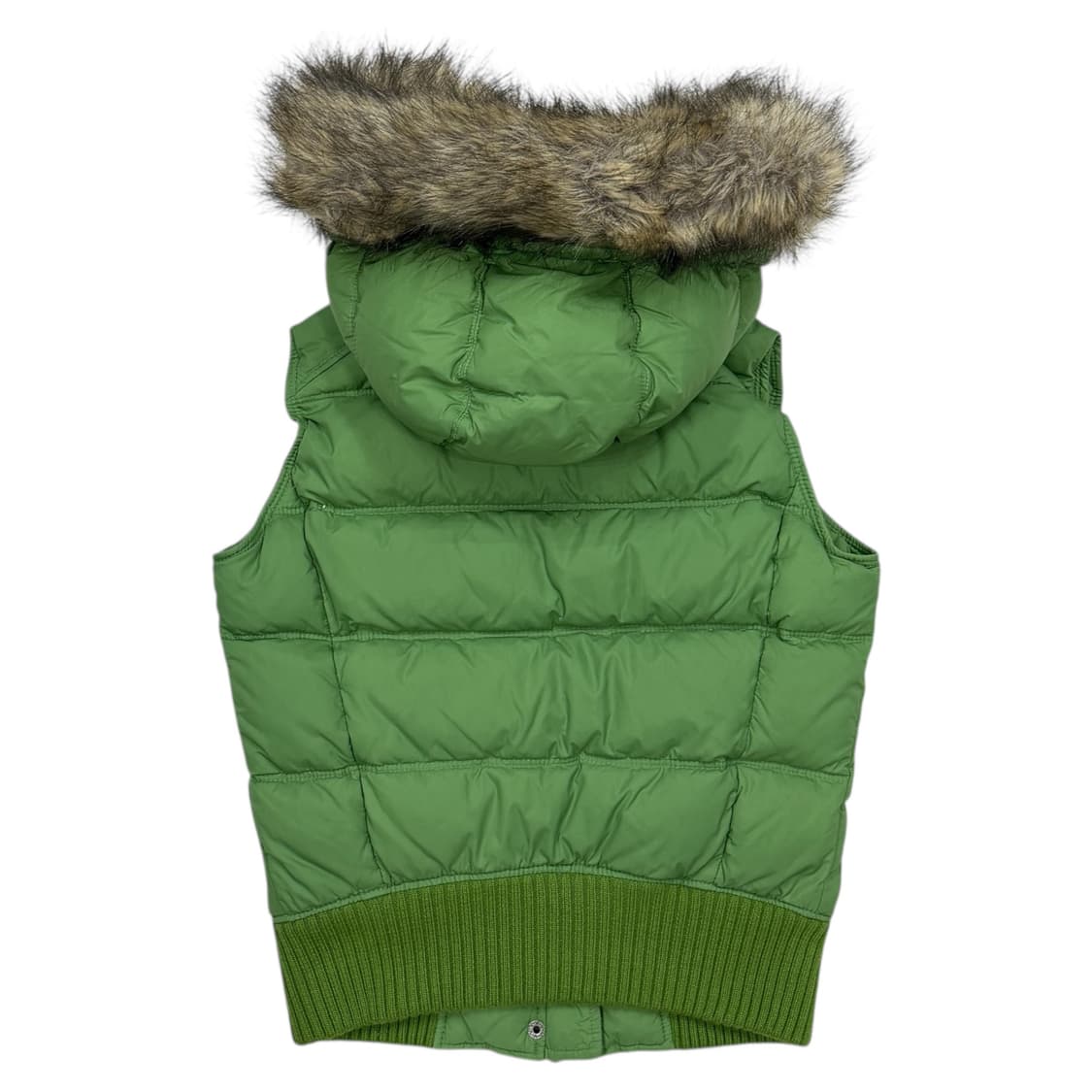 아베크롬비 빈티지 Y2K 퍼 후드 말차그린 연두 패딩조끼 베스트 M 상품이미지3