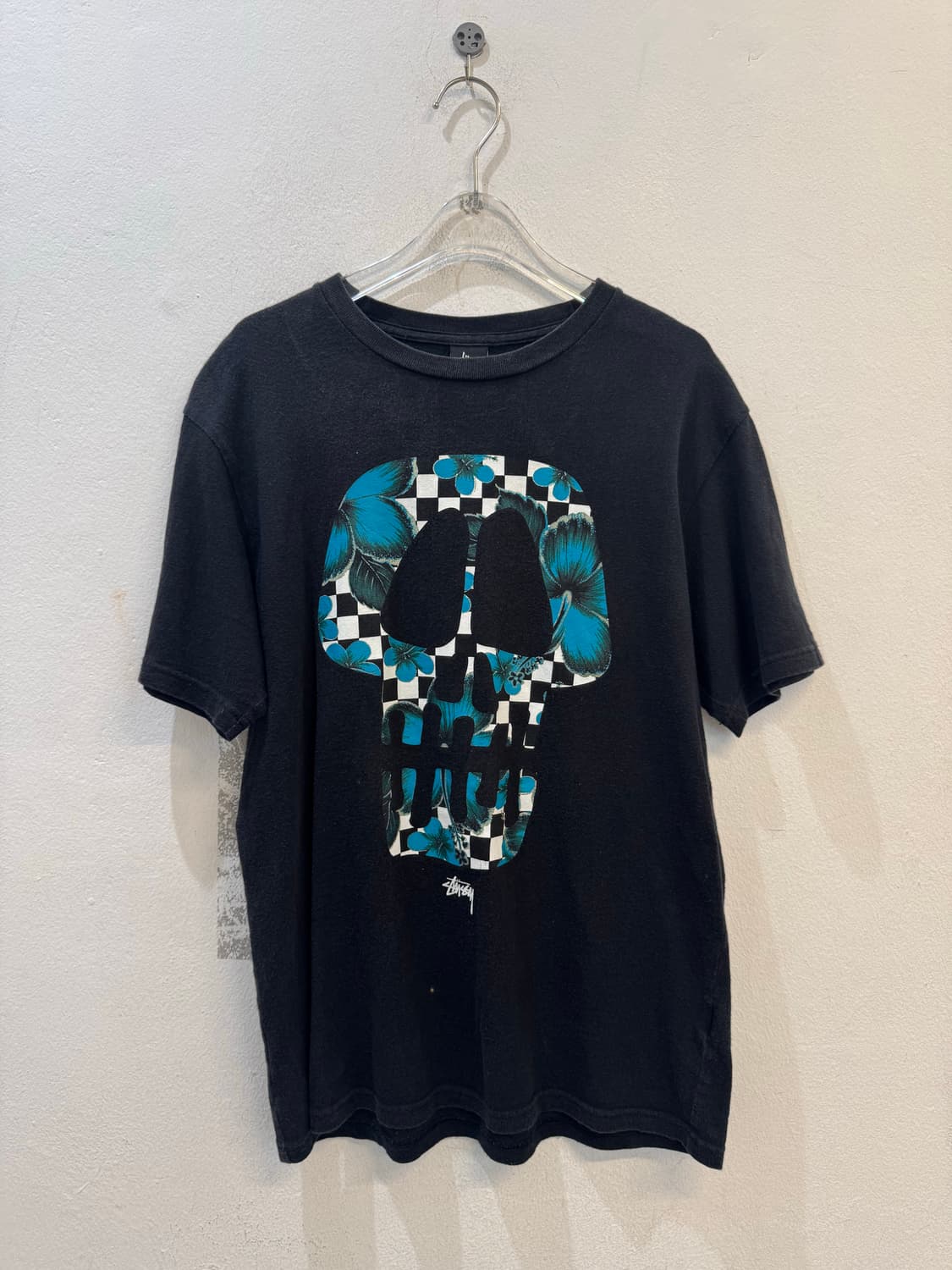Stüssy skull flower black T-shirt  상품이미지1