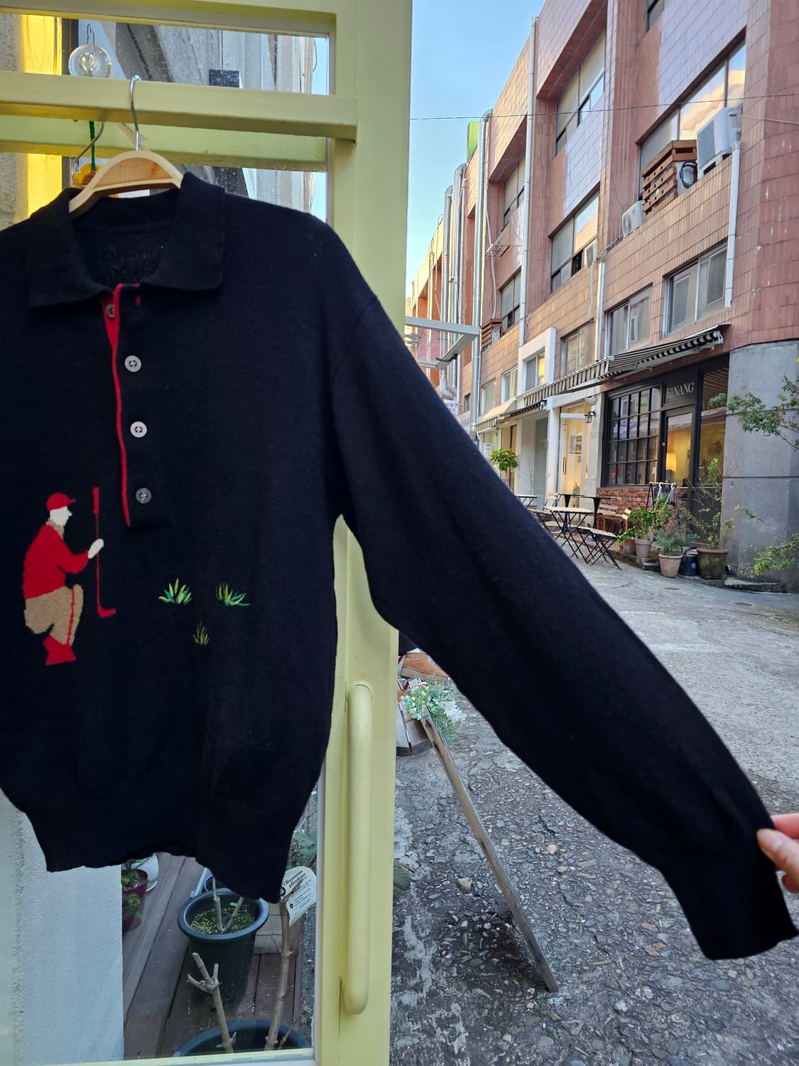 Seve Ballesteros 블랙 골프 자수 니트 상품이미지5