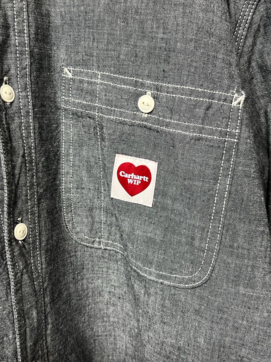 칼하트wip 클링크 하트 샴브레이 셔츠 XL 상품이미지4