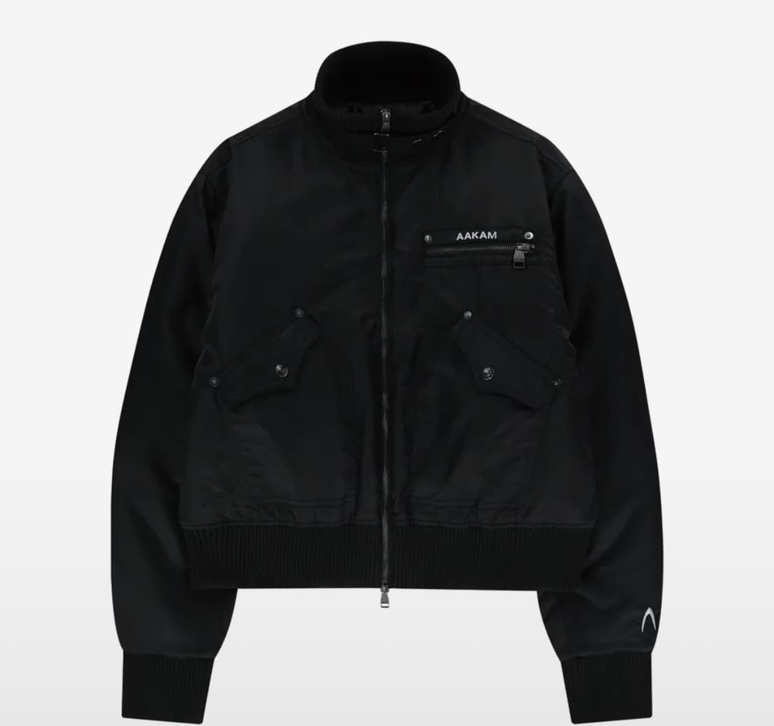 High-Neck Bomber Jacket (Black) 상품이미지1