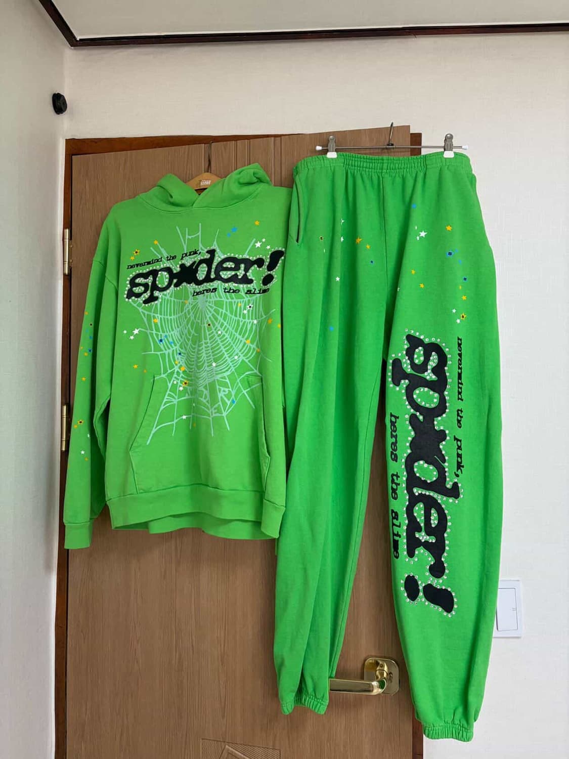 Sp5der 라인스톤 후디 셋업 L 상품이미지2