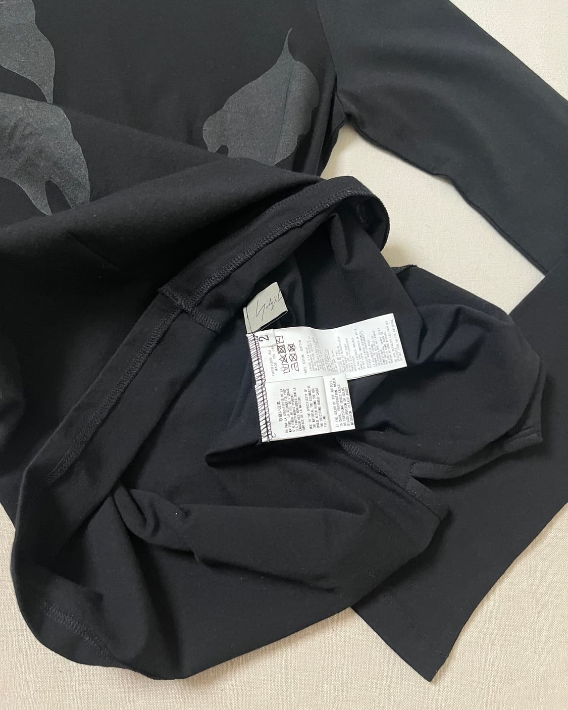 요지야마모토 나뭇잎 모티브 롱슬리브 티 Yohji Yamamoto 상품이미지9