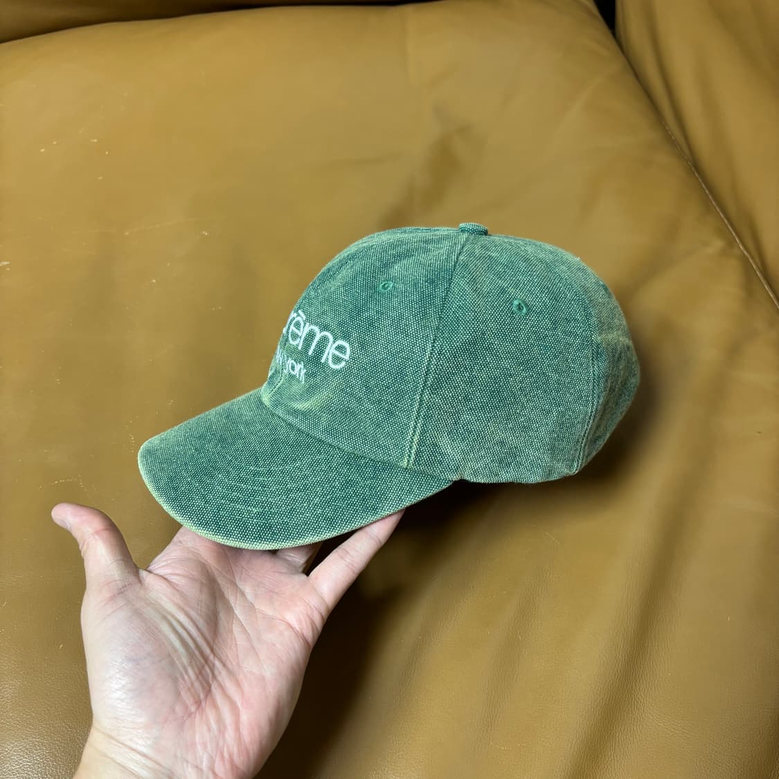 슈프림 6패널 볼캡 모자 스톤 워시드 그린 상품이미지4