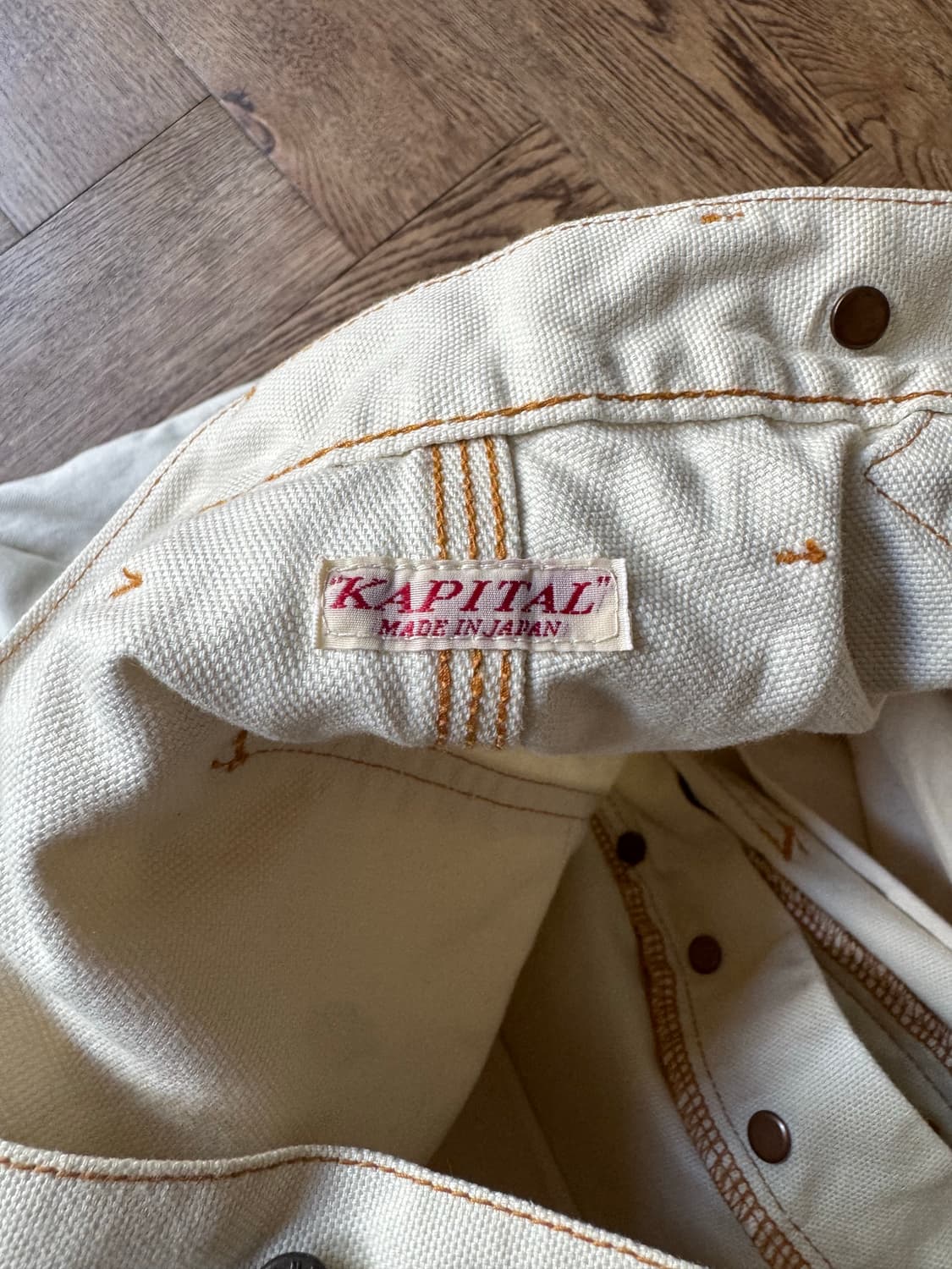 [34]KAPITAL 캐피탈 씬 캔버스 키나리 럼버 팬츠 상품이미지8