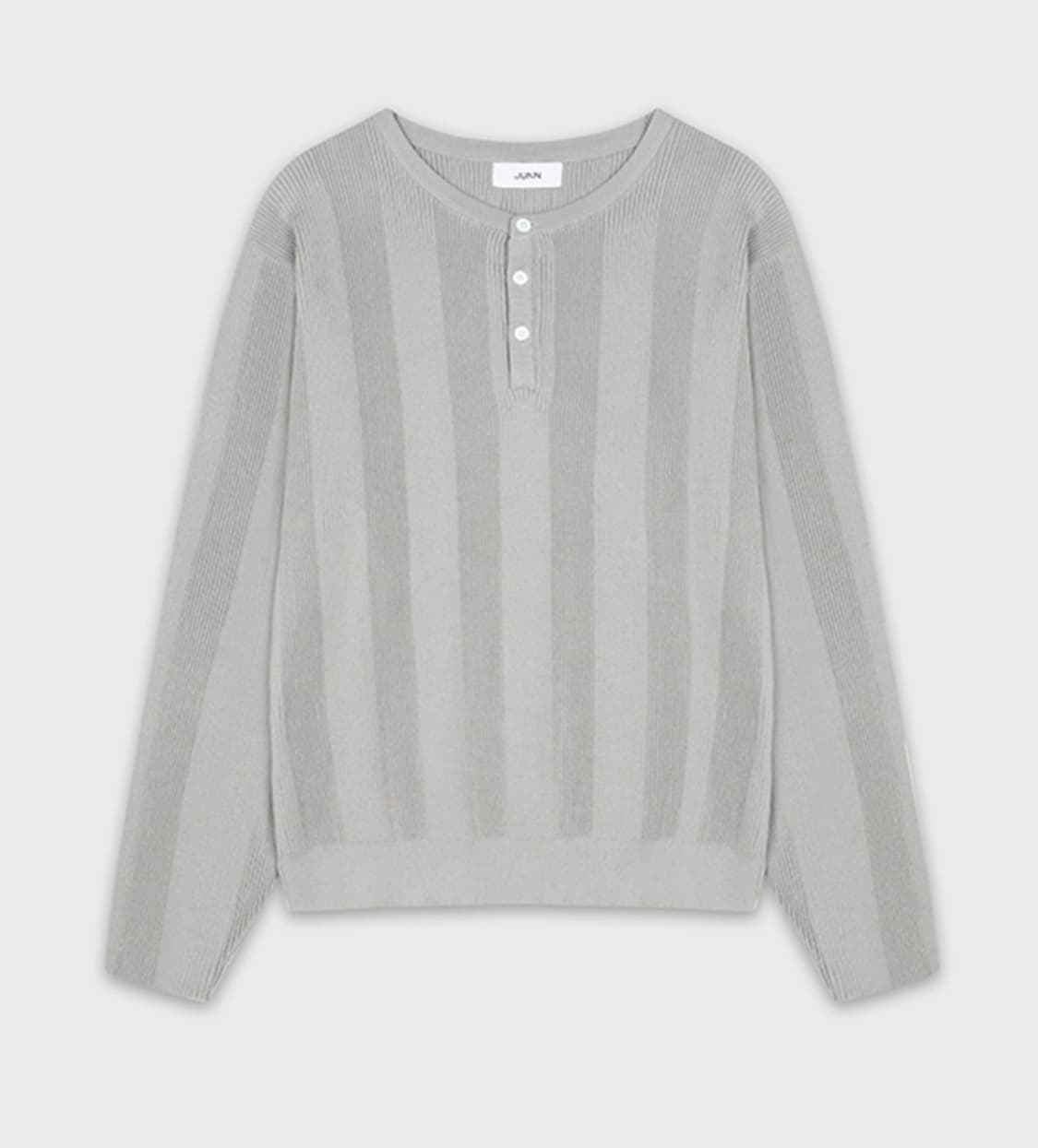 주앙옴므 헨리넥 리브드 니트 (라이트 그레이) / M 상품이미지1
