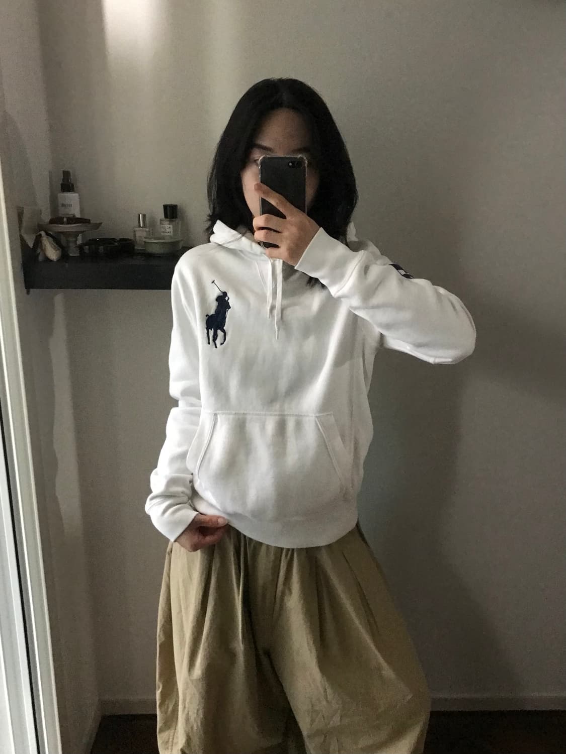 폴로 랄프로렌 빅 포니 로고 화이트 후드티 상품이미지2