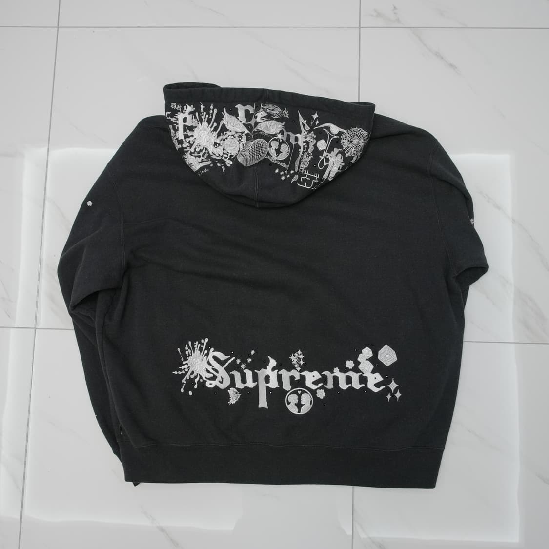 [XL] 슈프림 아오이 집업 후드 스웨트셔츠 블랙 상품이미지8