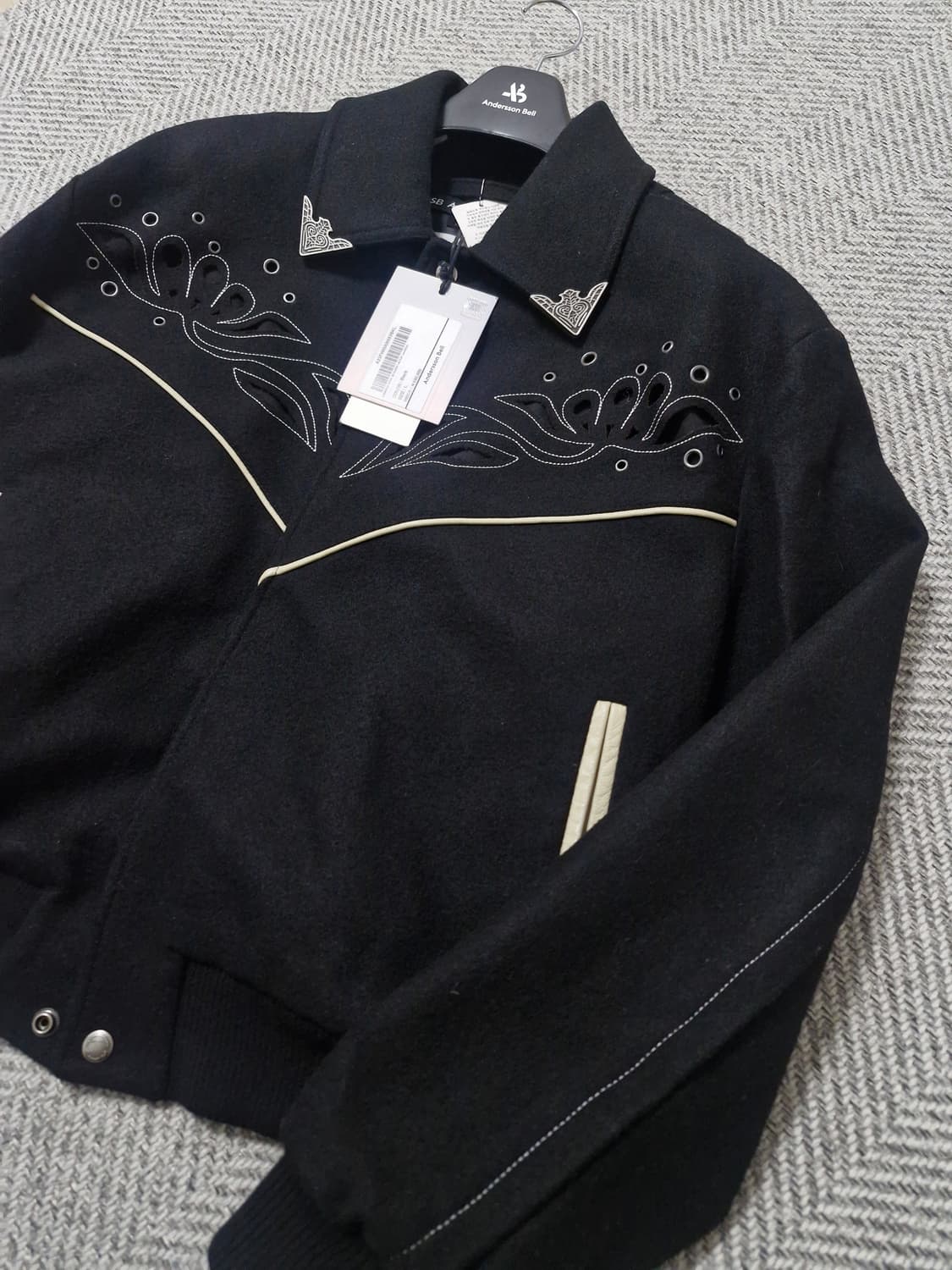 (새상품) 앤더슨벨 르망 울 블루종 L 상품이미지3