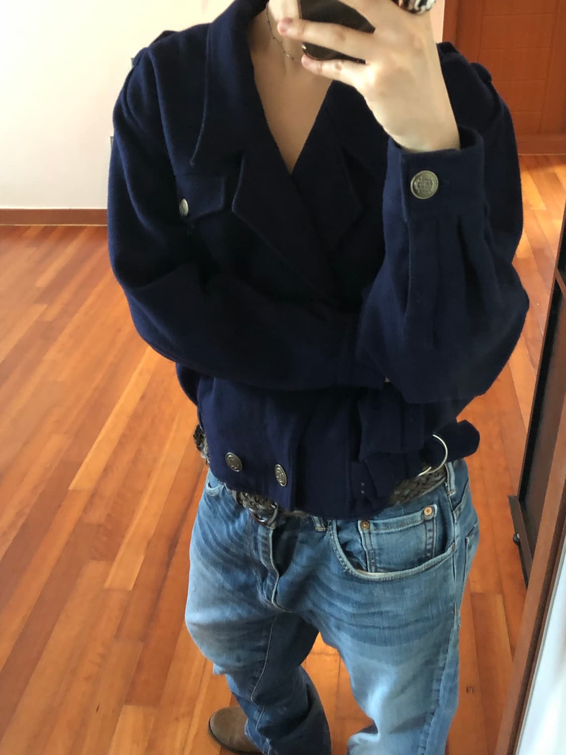 navy wool short jacket 상품이미지4