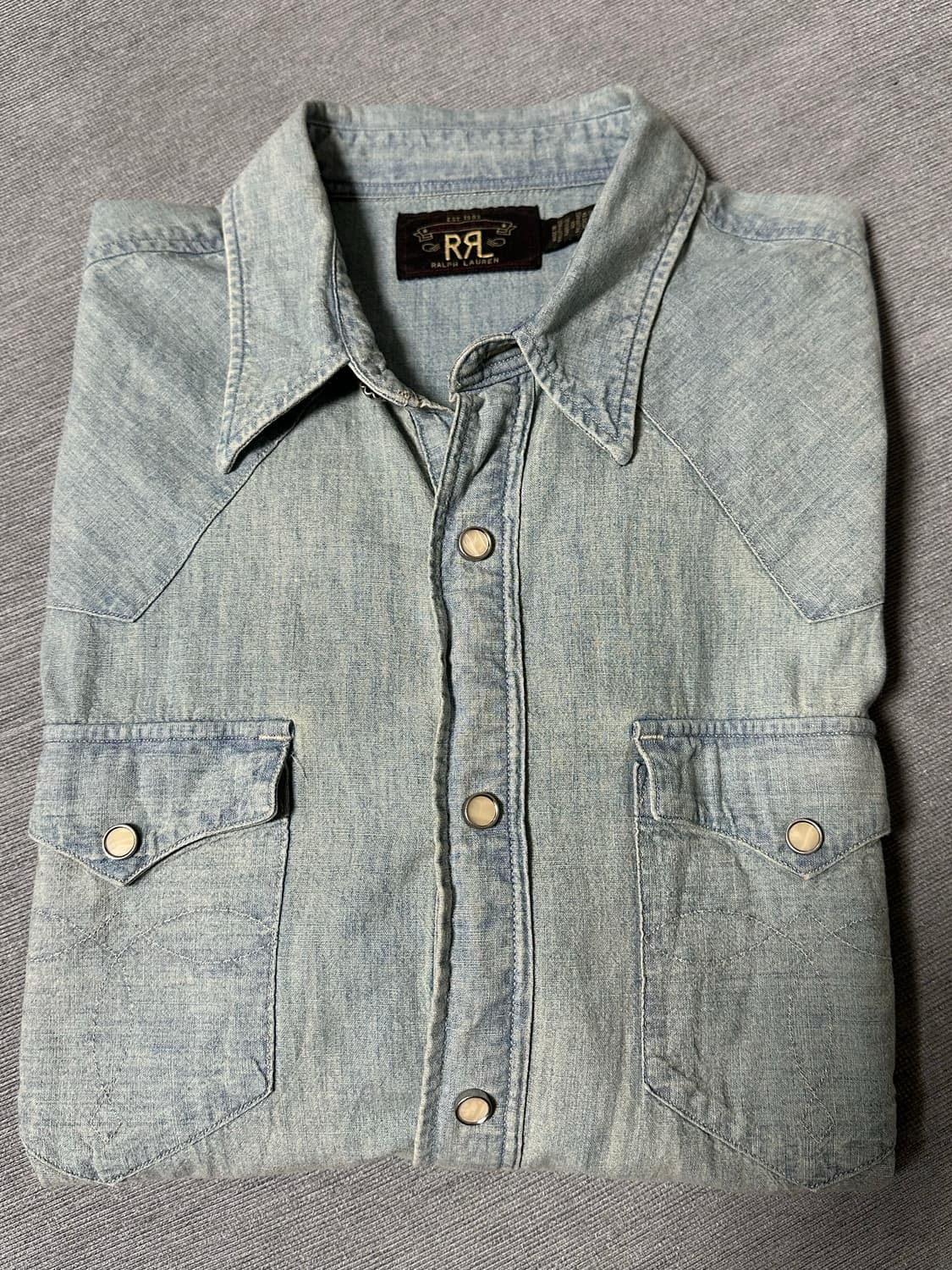 더블알엘 rrl 샴브레이 웨스턴 셔츠 L 판매 상품이미지1