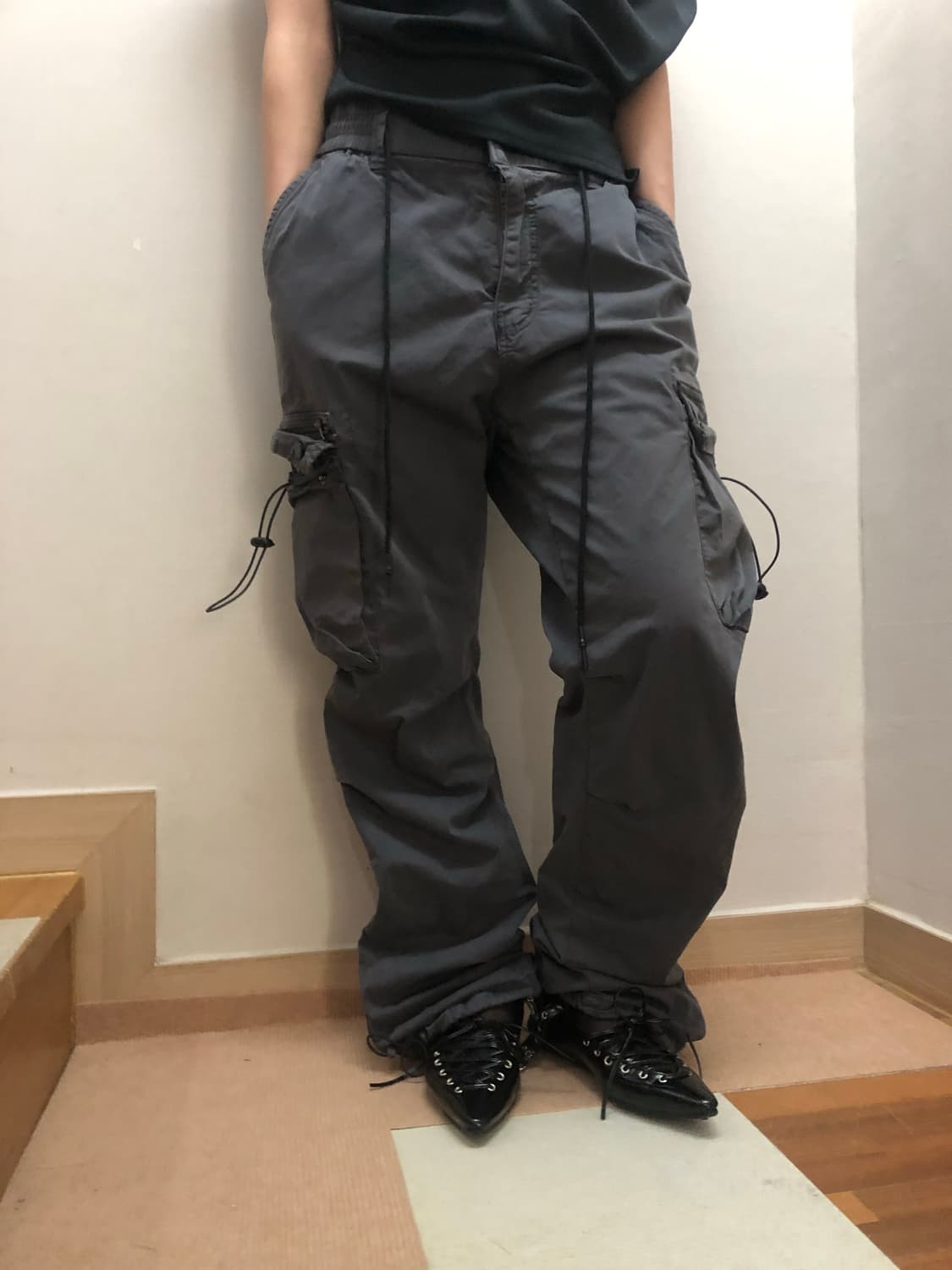 빈티지 딥그레이 포켓 디테일 팬츠 상품이미지4