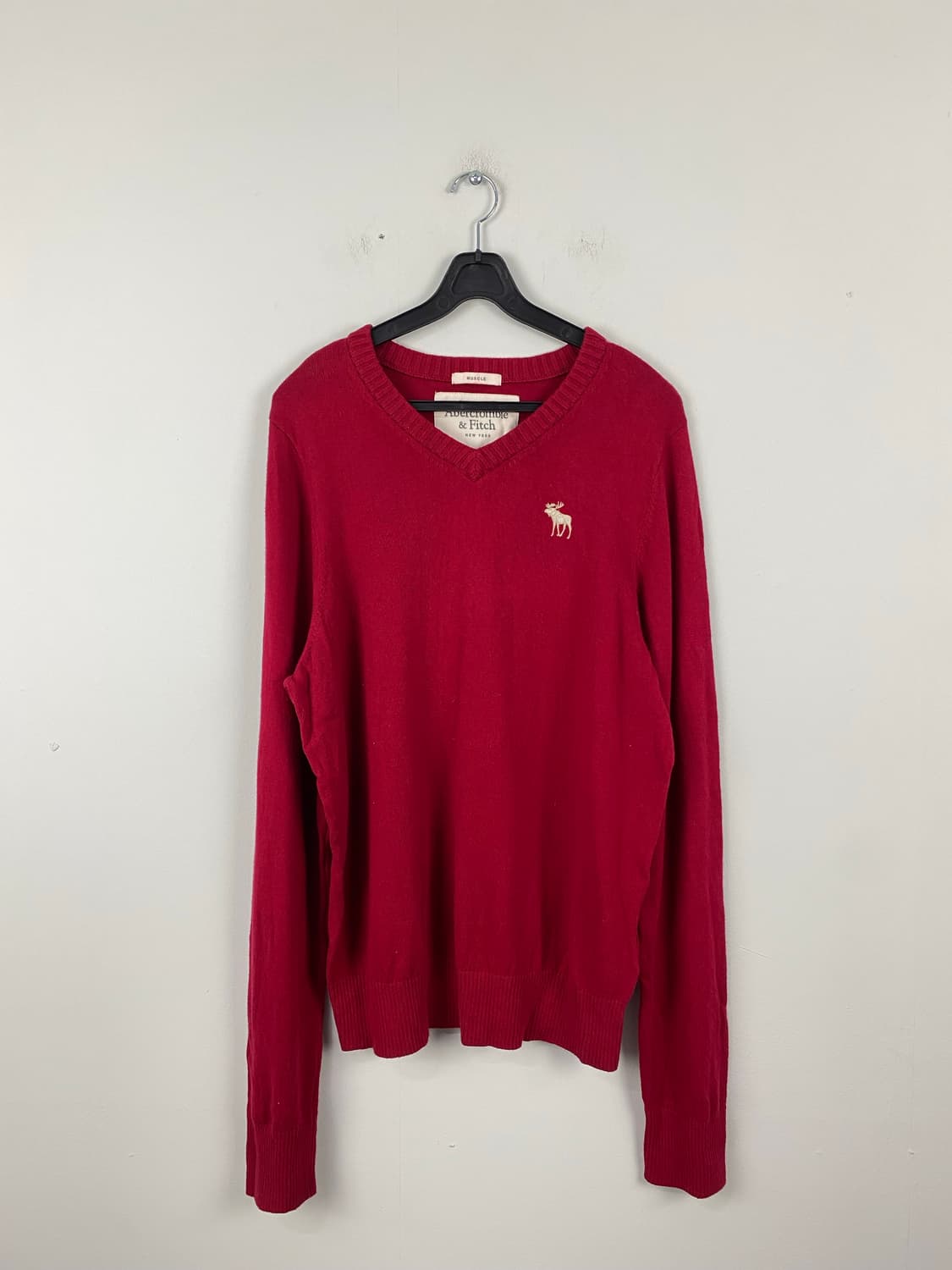 아베크롬비 브이넥 니트 레드 XL <529> 상품이미지1