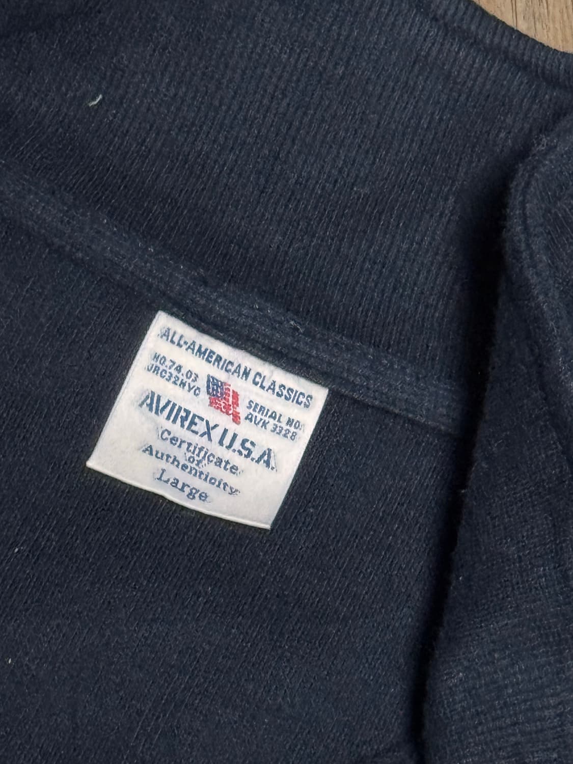 [L] 아비렉스 USA 블랙 니트 집업 상품이미지5