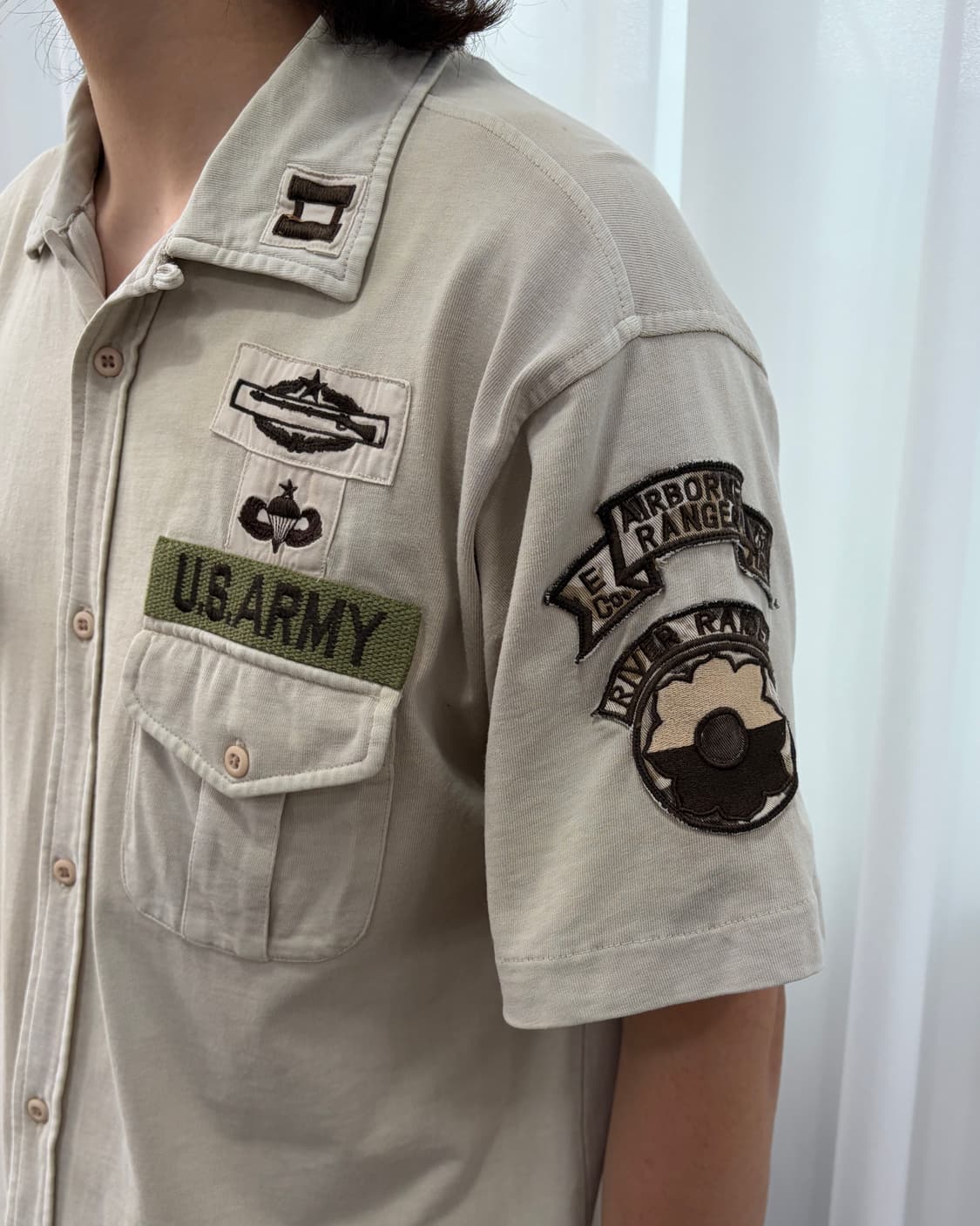 [M]아비렉스 밀리터리 스판덱스 반팔 셔츠 상품이미지4