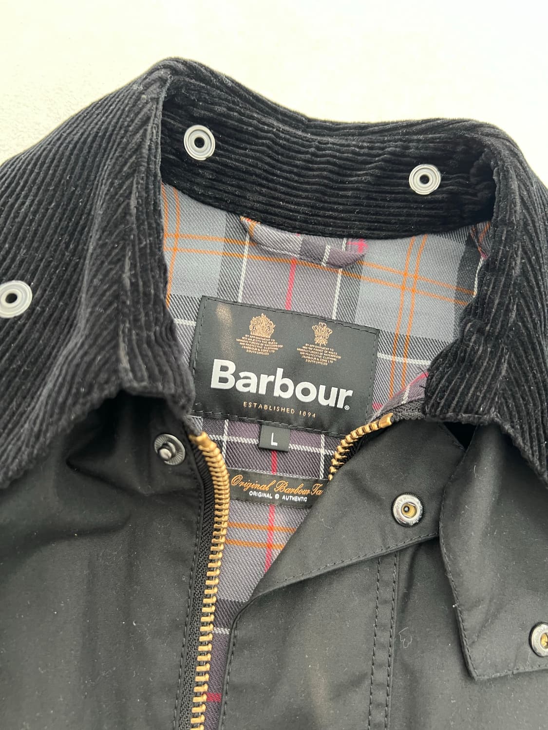 바버 스페이 Spey 왁스 자켓 블랙 상품이미지2