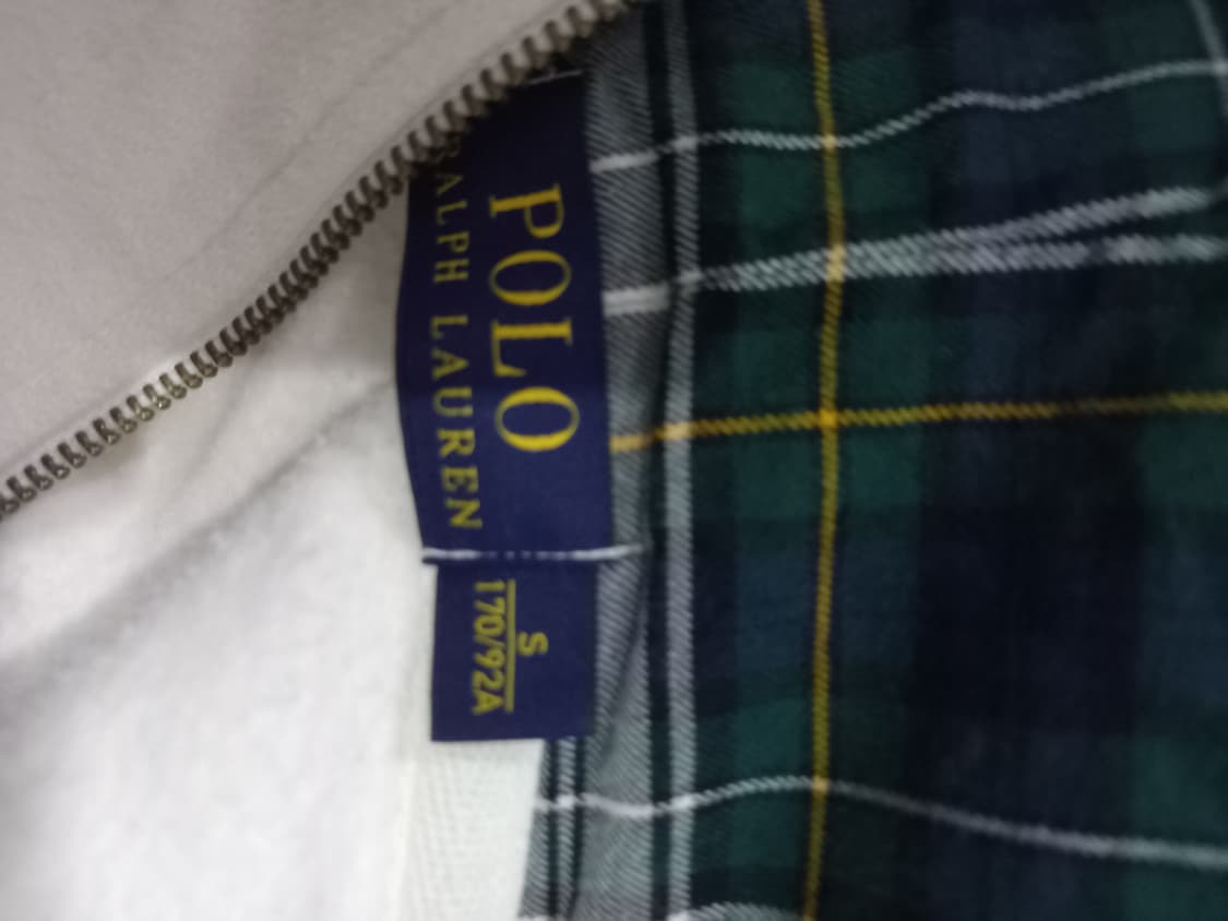 폴로 POLO 빅포니 화이트 체크 후드집업 90/S 상품이미지5