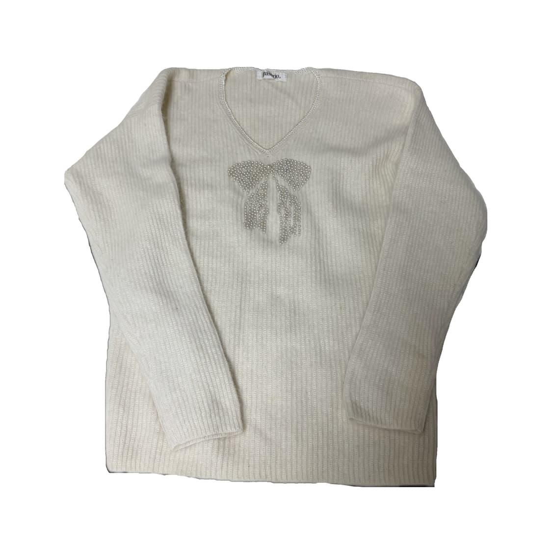 paserio 달천깔 진주리본 뽀송 니트 상품이미지2