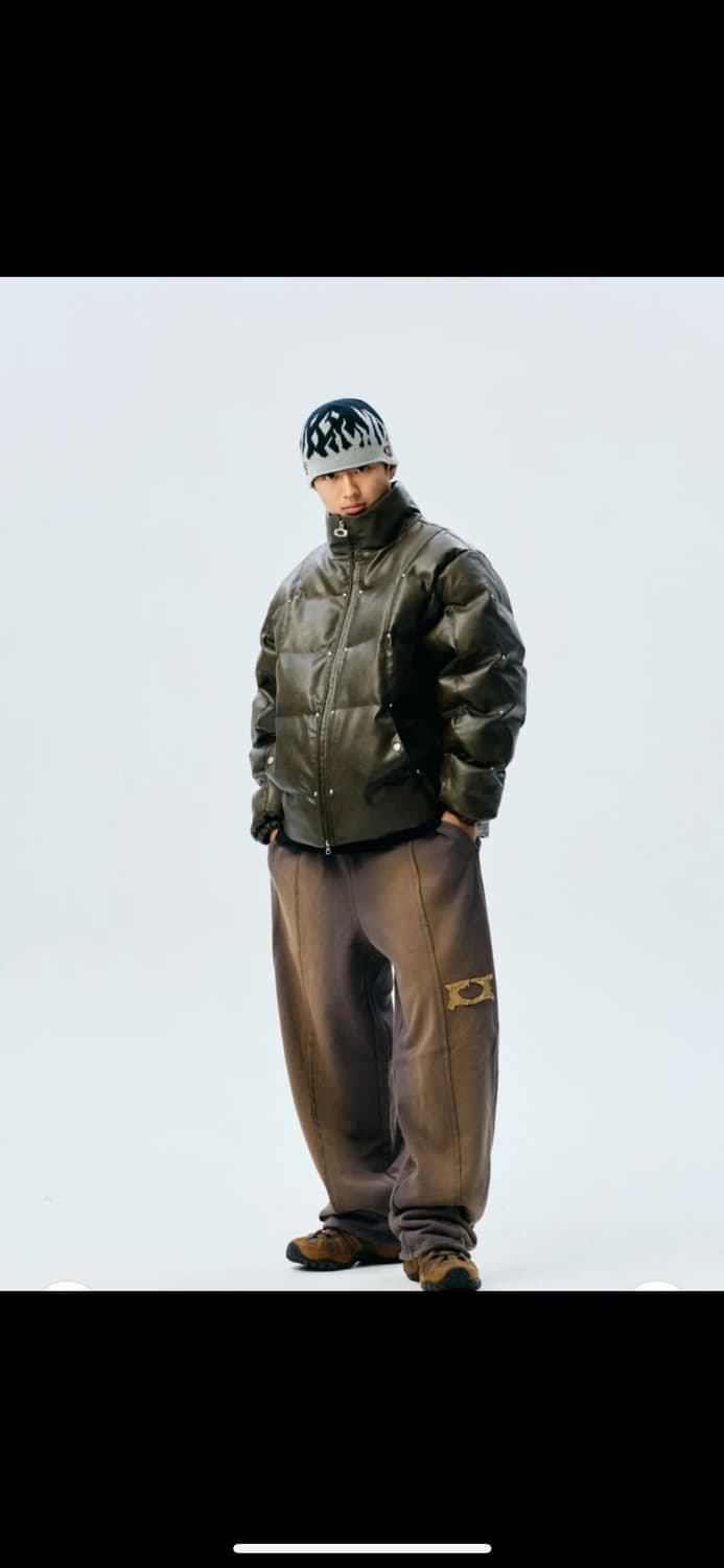 크리틱 브라운 레더 패딩 m사이즈 상품이미지2