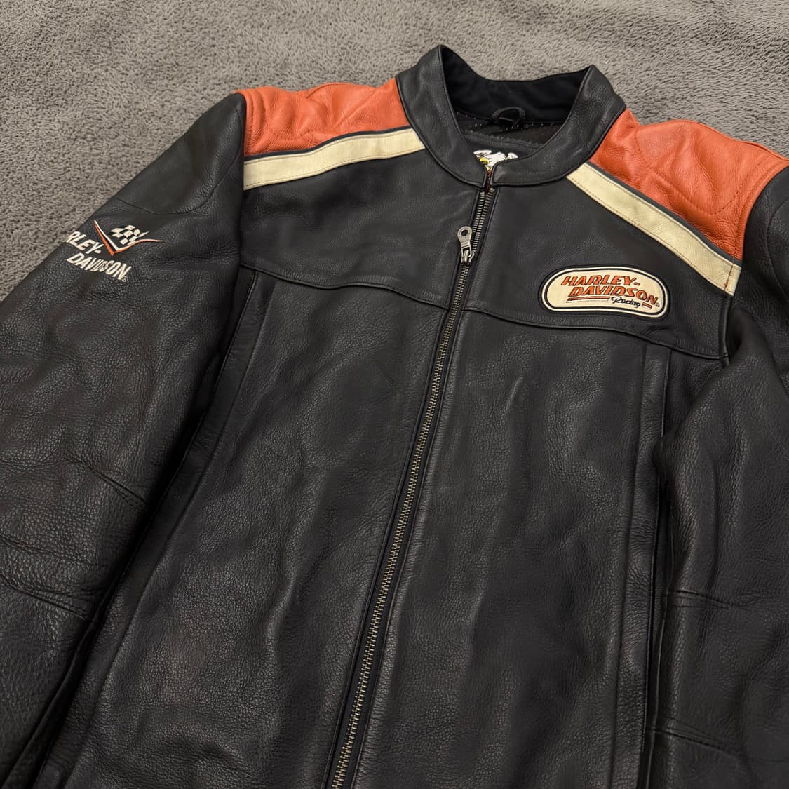 [ 정품/XL ] 할리데이비슨 투웨이 카우 레더 바이커 자켓 상품이미지1