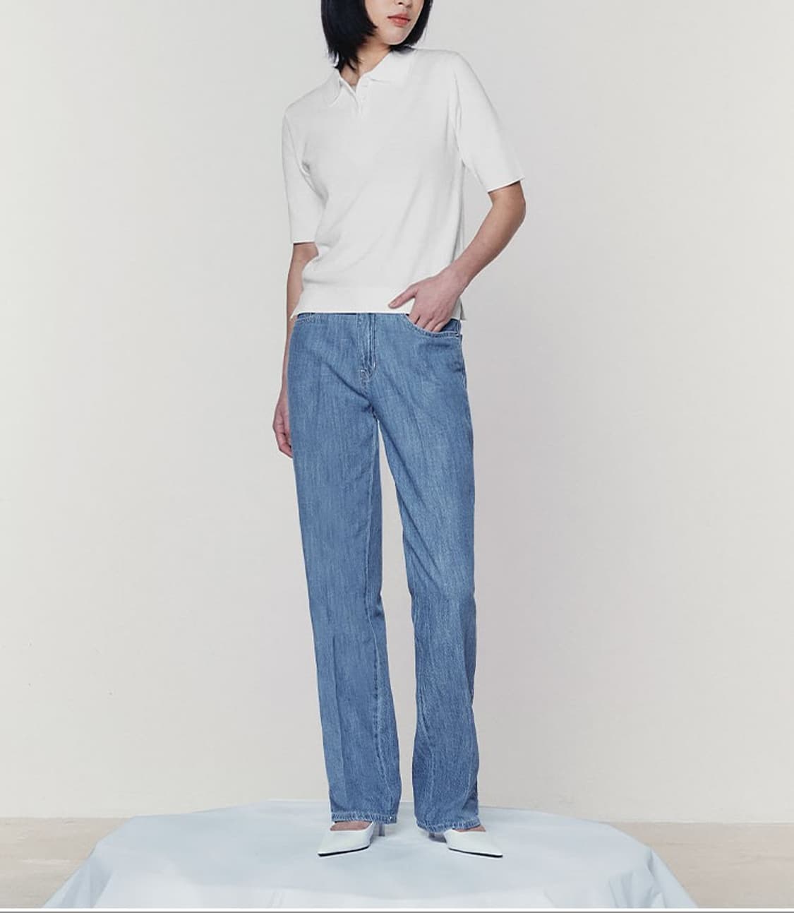 몽돌 MONGDOL 파사드패턴 스트레이트 데님 팬츠 PN6637 상품이미지2