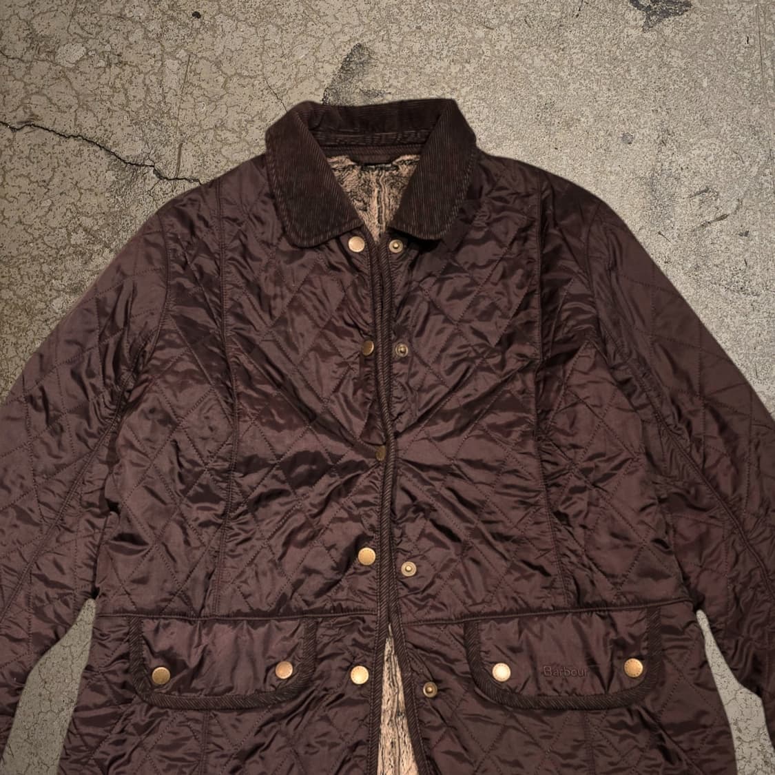 Barbour 다크 브라운 빈티지 폴라퀼트 퀼팅 자켓 상품이미지2