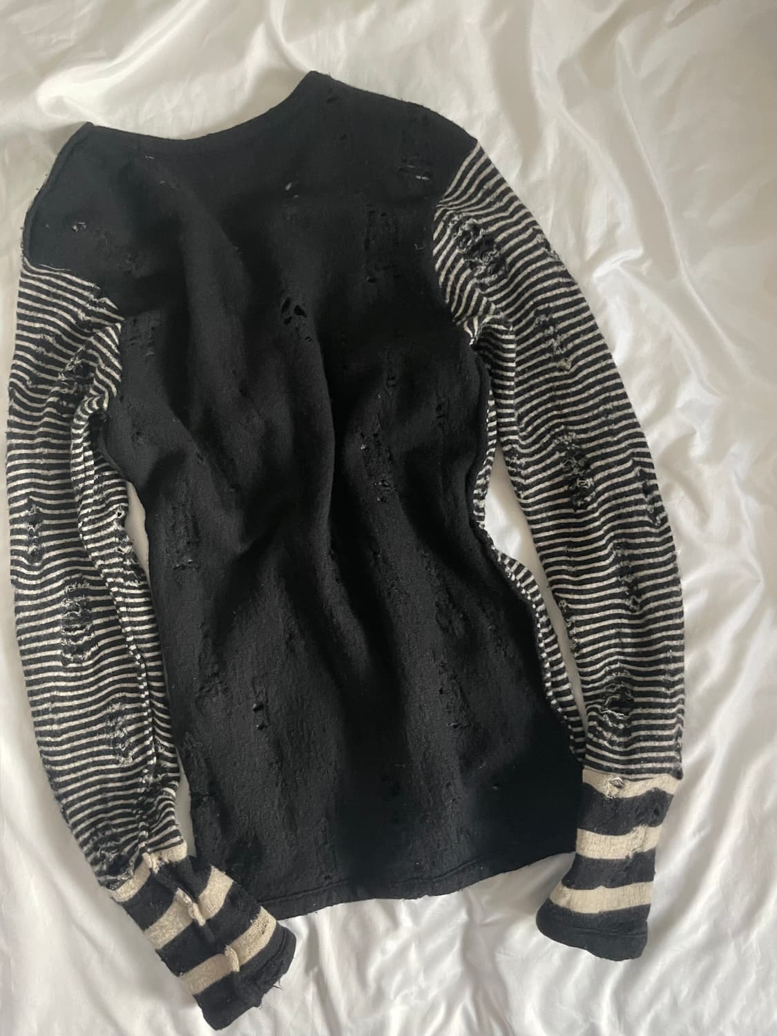 빈티지 mihara yasuhiro 데미지 스트라이프 가디건 니트 상품이미지5