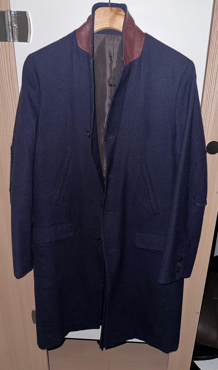 (2)언더커버 레더 칼라 슬림 울코트 상품이미지1