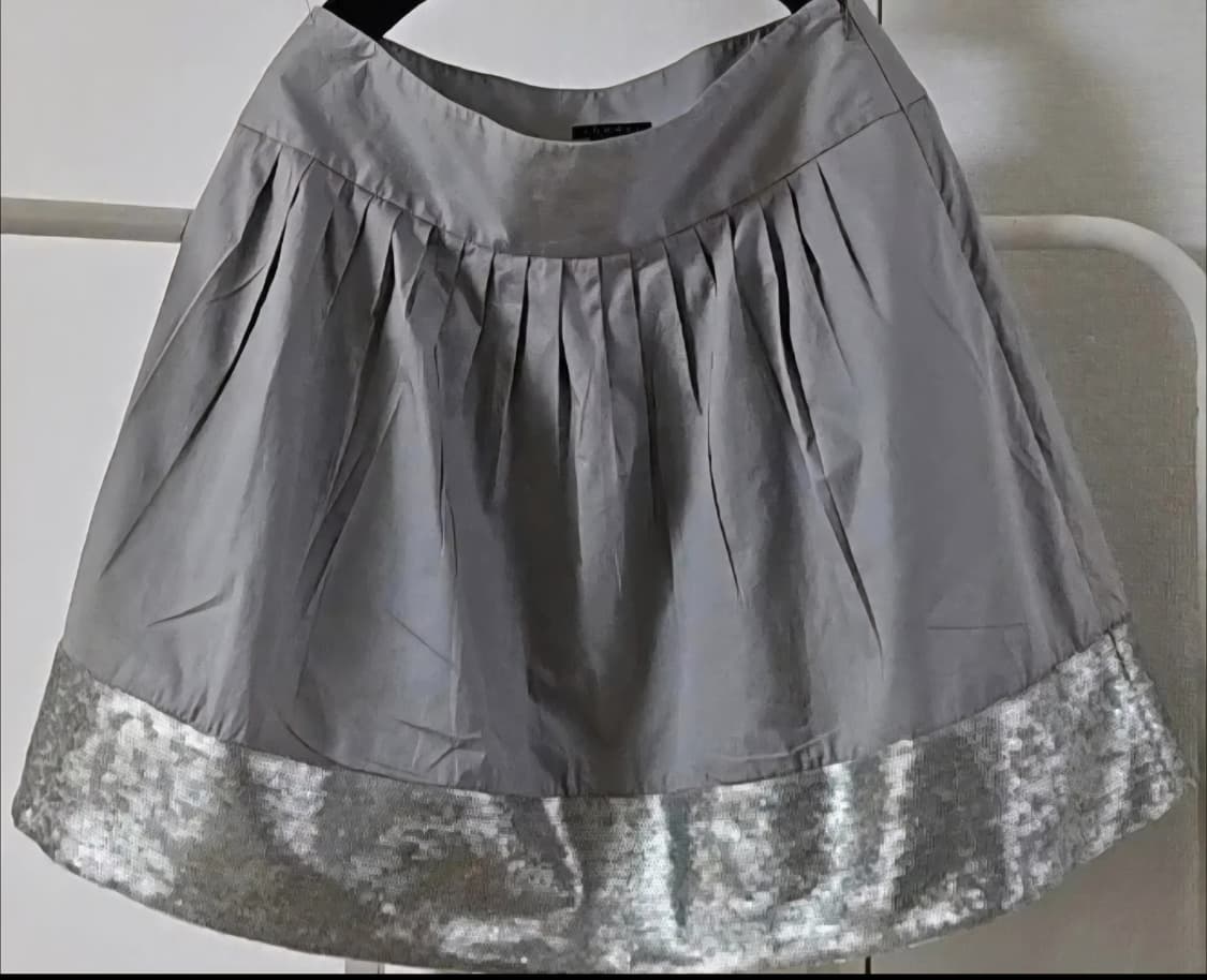 Theory 그레이 셔링 스팽글 스커트 사이즈 4 55-66 상품이미지1