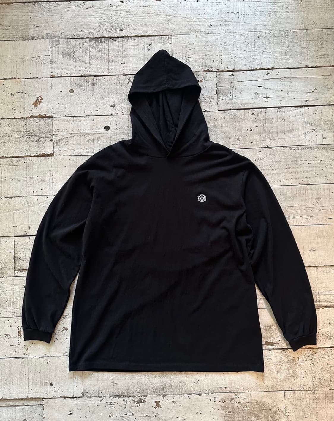 [최저가] INNIR 모노그램 후드 티셔츠 블랙 상품이미지3