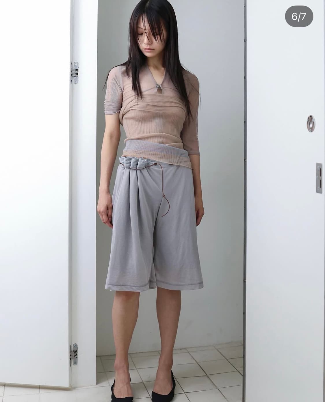 울리카상투스 nape mesh top light grey 상품이미지2