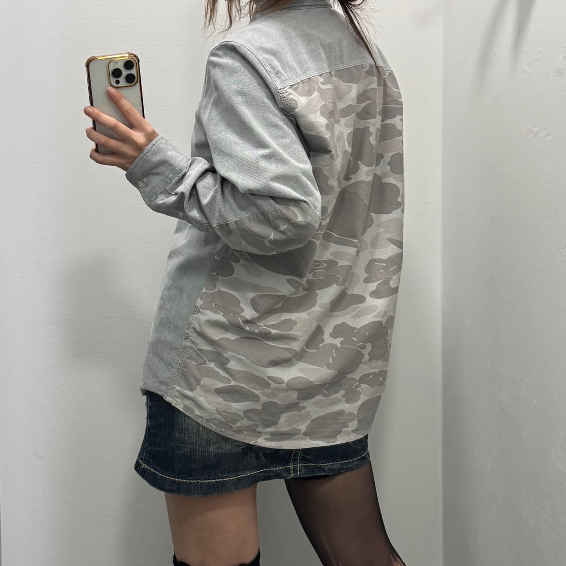 칼하트 그레이 카모 슬림핏 셔츠 상품이미지1