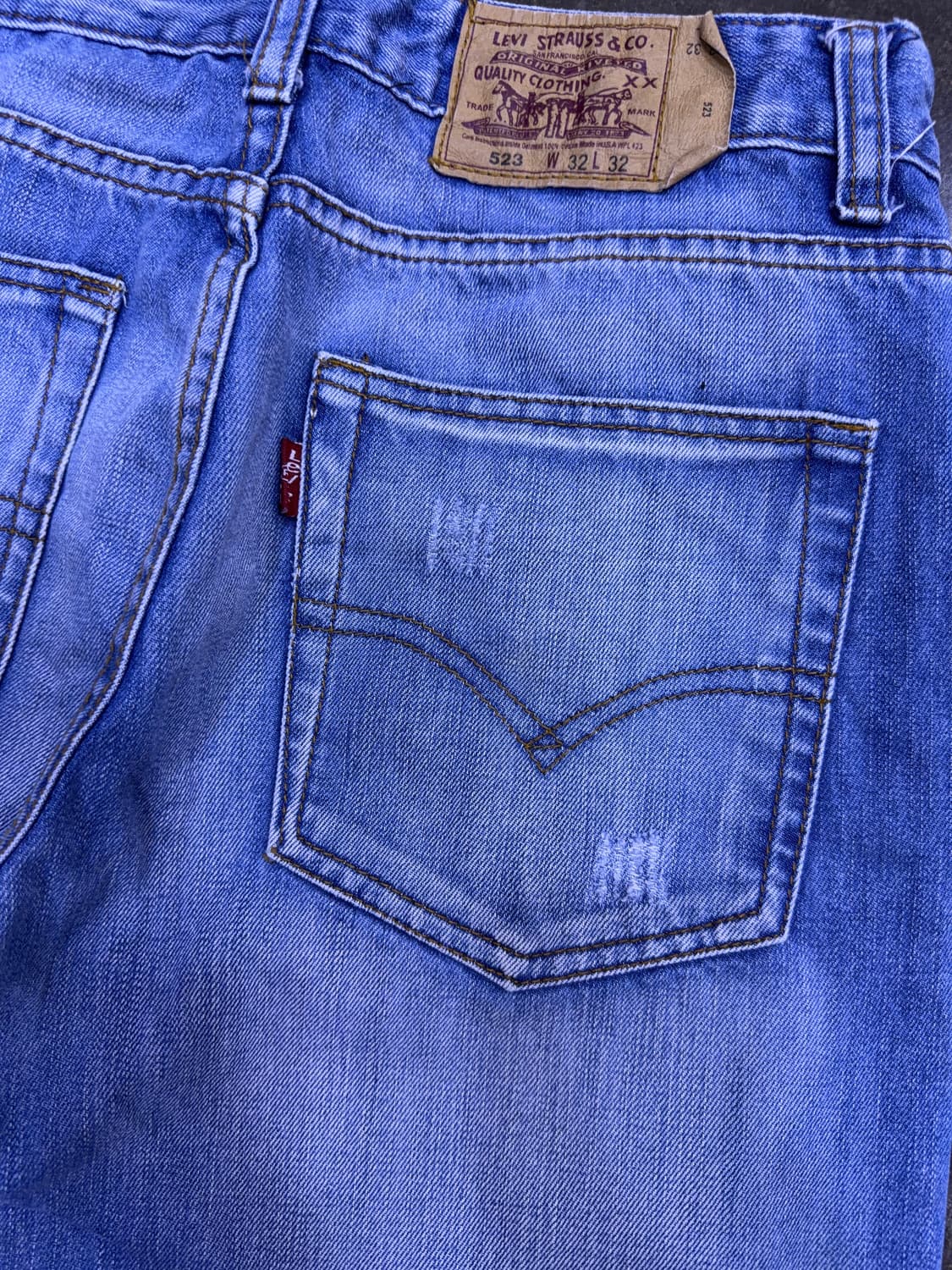 리바이스 523 레귤러 스트레이트핏 빈티지 데미지 워싱 데님팬츠 32 상품이미지8