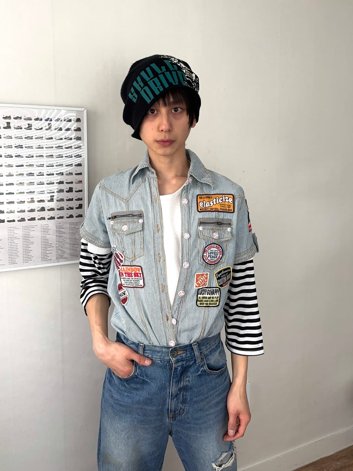 Skull Drive 프린팅 딥 비니 상품이미지6