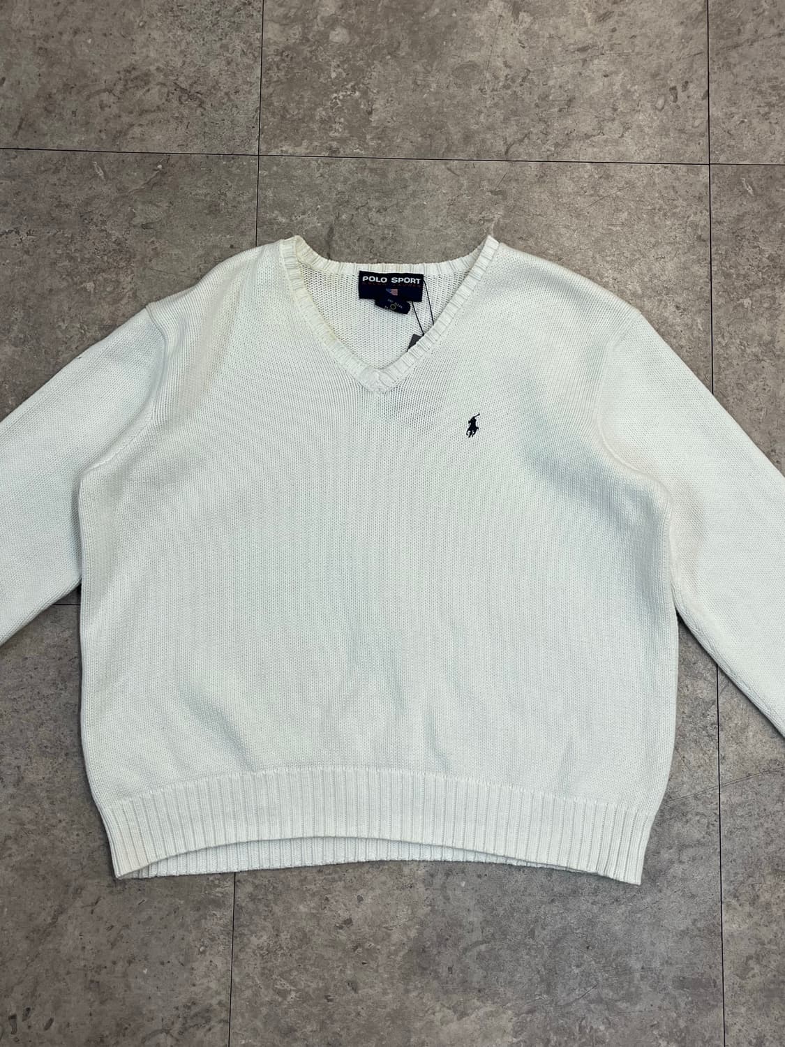 폴로 스포츠 브이넥 니트 화이트 XL #csz2995 상품이미지5