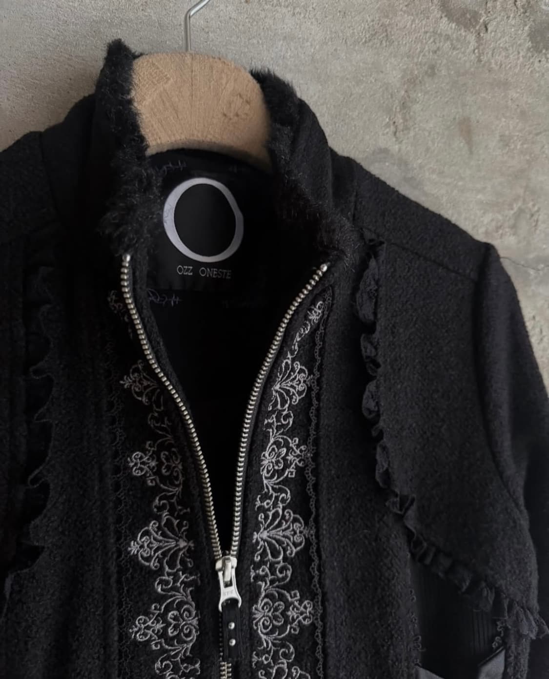 Ozz on Lace Detail Wool Coat 상품이미지3