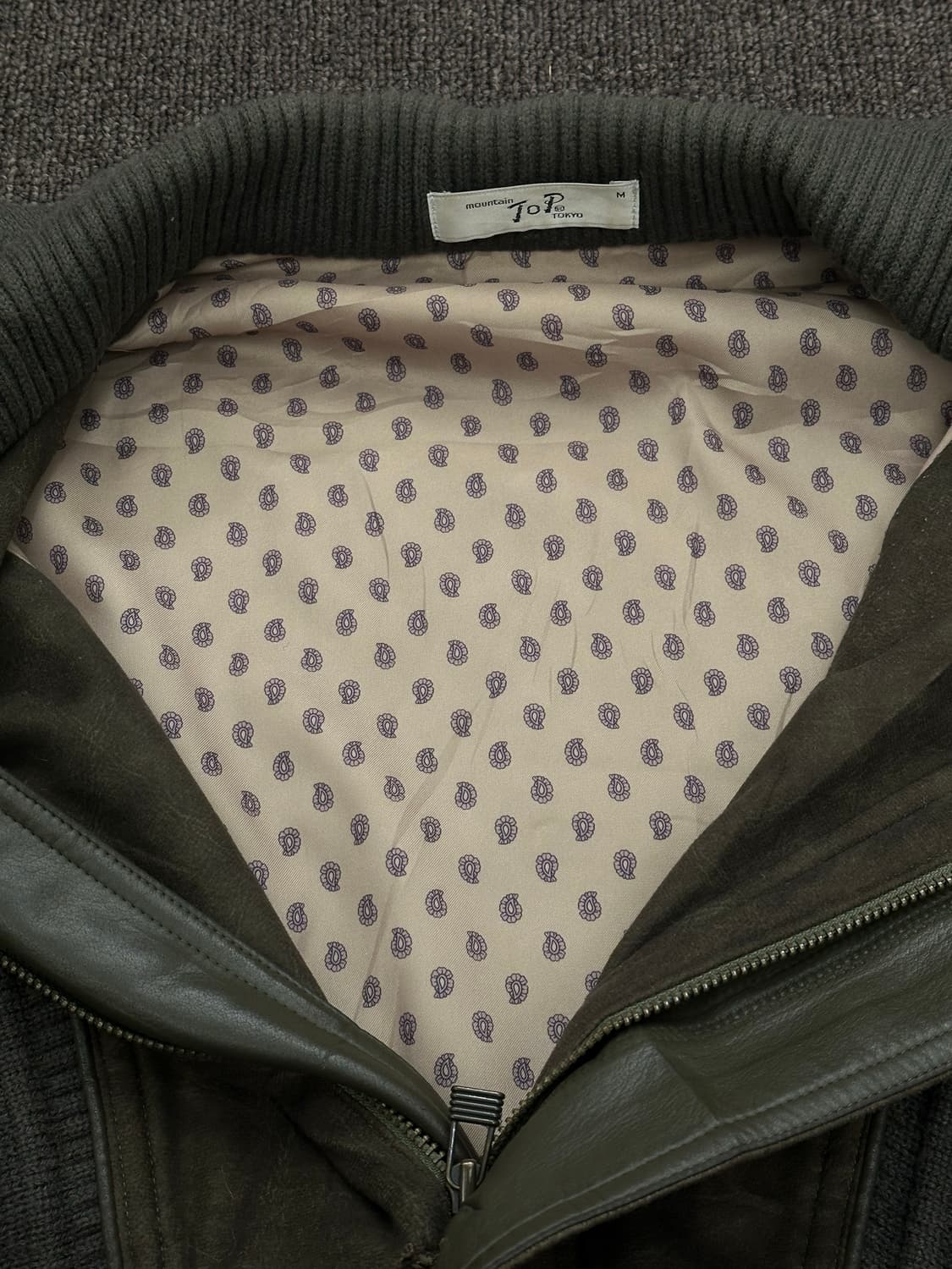 M)80’s 재패니즈 빈티지 스웨이드 니트 지퍼업 자켓 상품이미지5