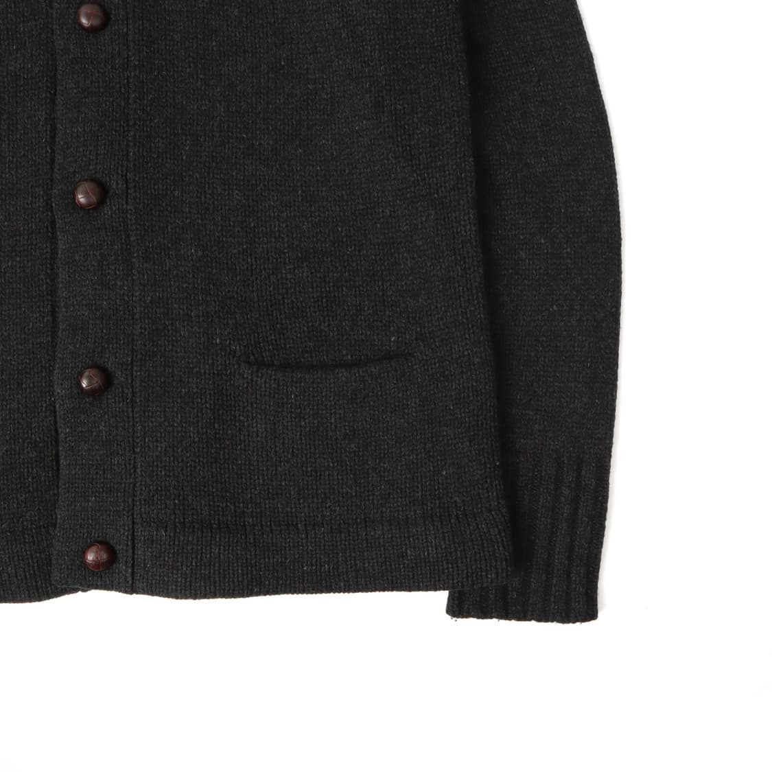 폴로 랄프로렌 챠콜 우드버튼 헤비 울 숄카라 가디건 상품이미지4