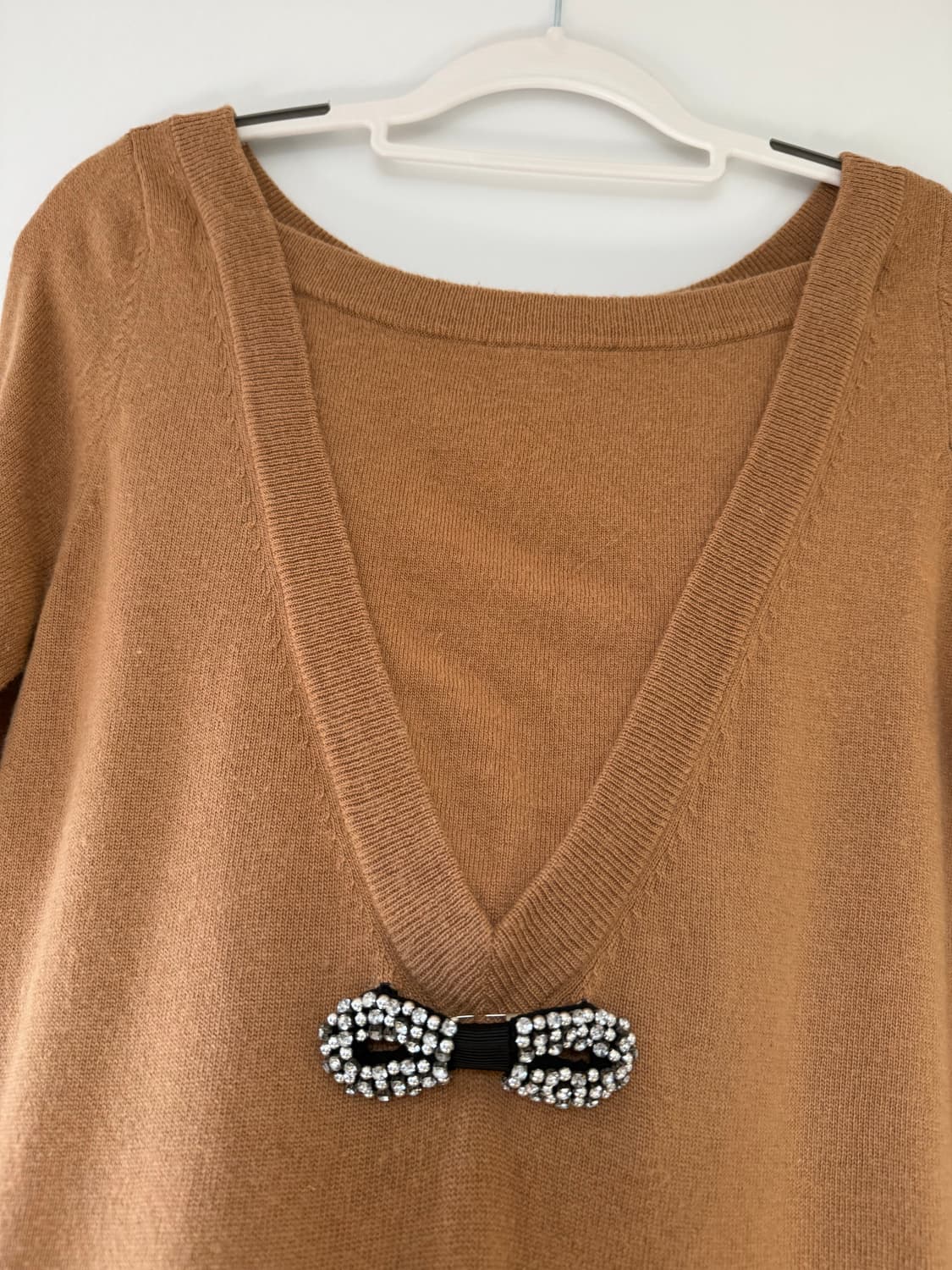 산드로 카멜 니트 원피스 상품이미지3