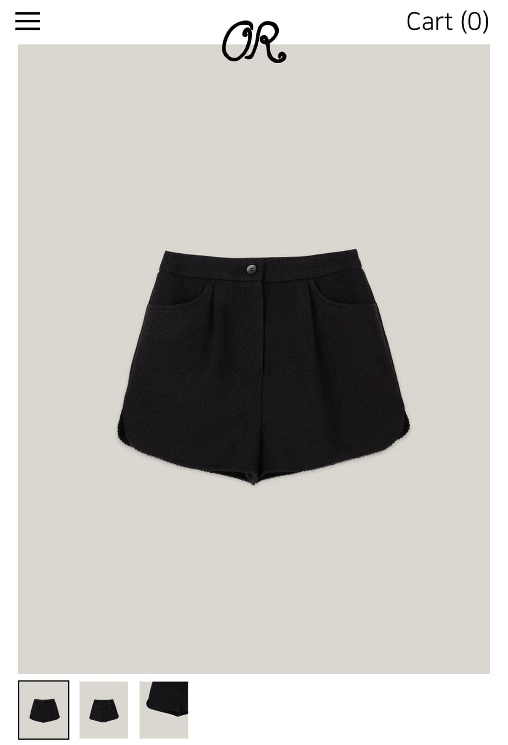 아우로 트위드 쇼츠 블랙 상품이미지1